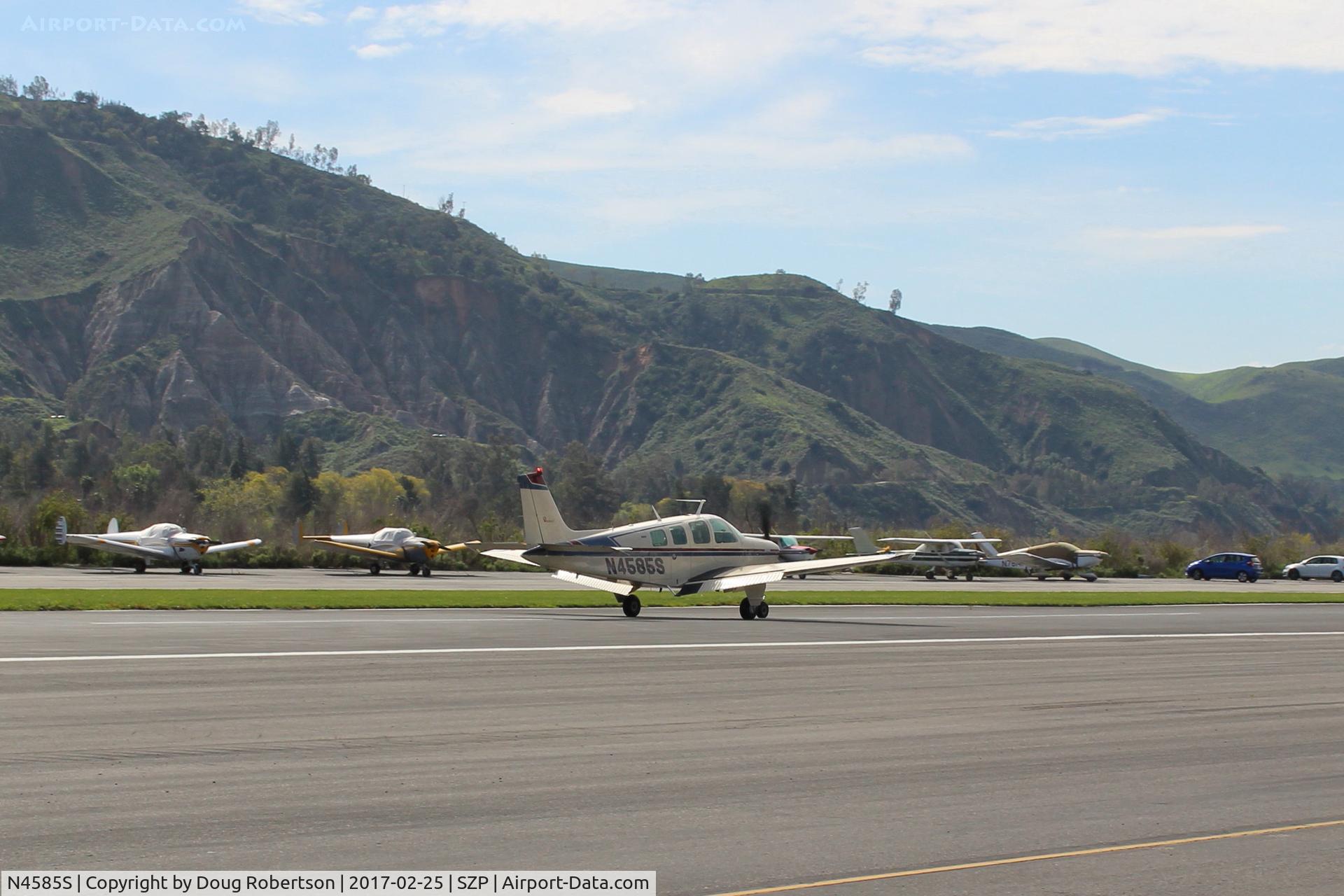 N4585S, 1975 Beech A36 Bonanza 36 C/N E-752, 1975 Beech A36 BONANZA, Continental IO-520 285 Hp, landing roll Rwy 22