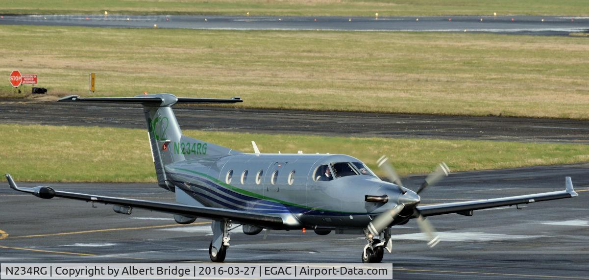 N234RG, 2003 Pilatus PC-12/45 C/N 520, N234RG (private) arriving at Belfast City.