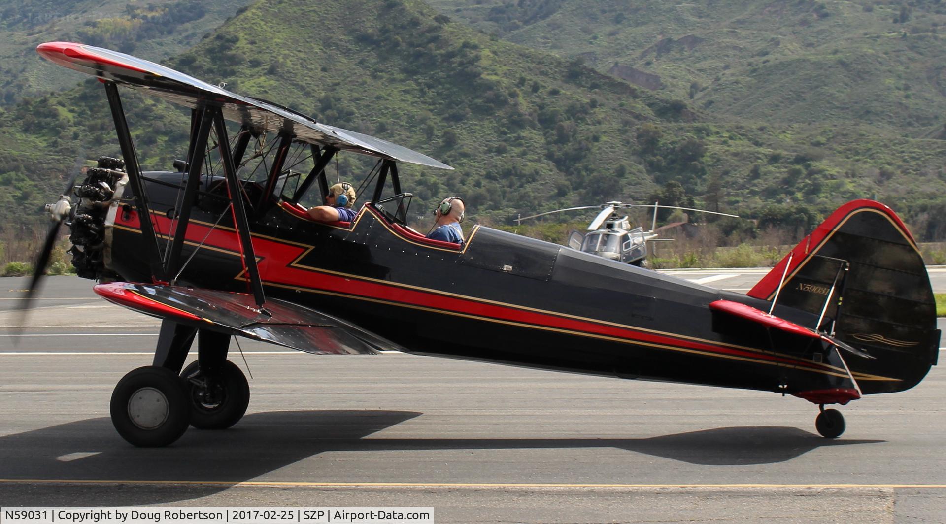 N59031, 1941 Boeing A75N1(PT17) C/N 75-3808, 1941 Boeing Stearman A75N1 (PT-17), Continental W670 220 Hp radial, taxi