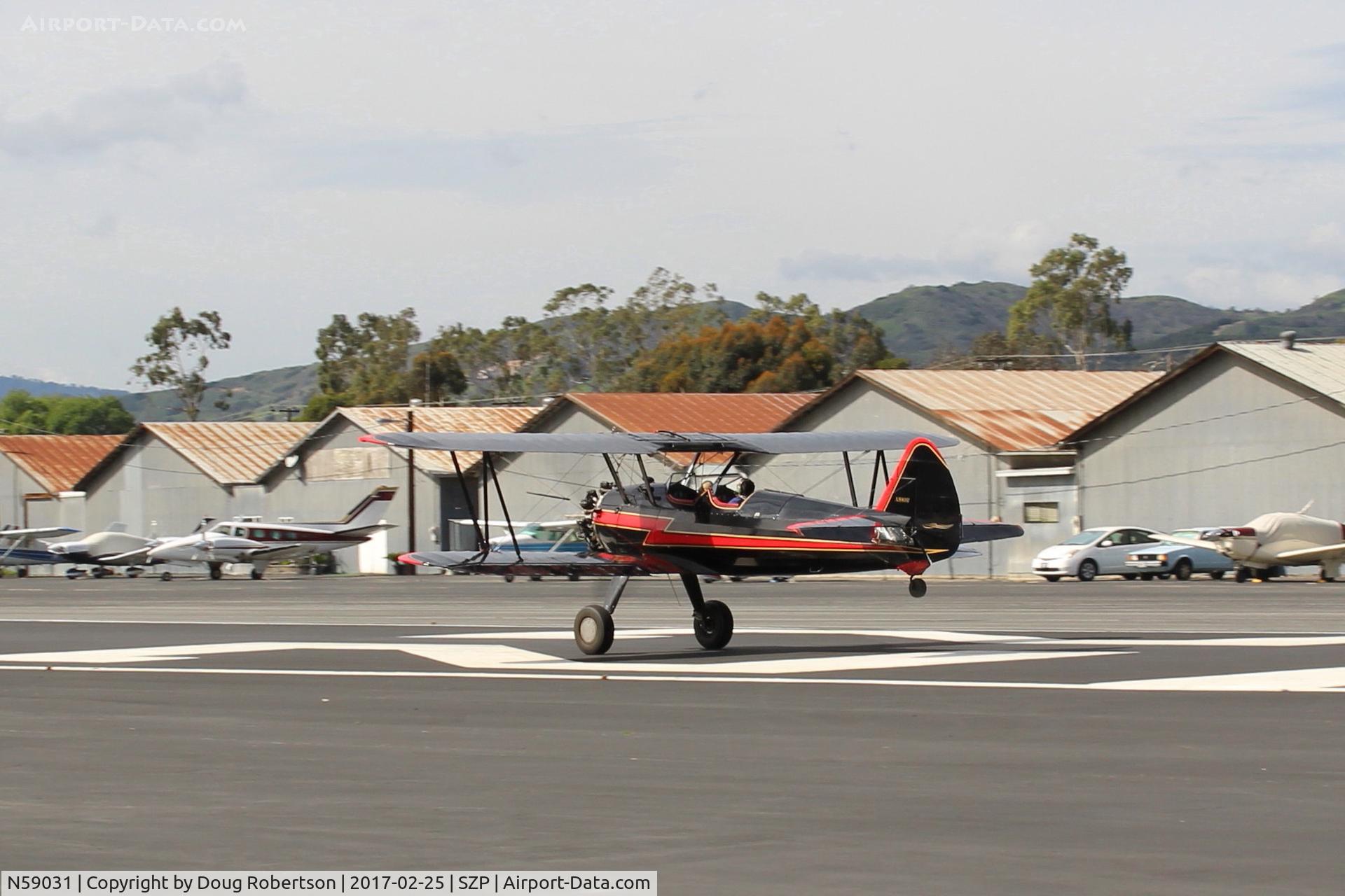 N59031, 1941 Boeing A75N1(PT17) C/N 75-3808, 1941 Boeing Stearman A75N1 (PT-17), Continental W670 220 Hp radial, takeoff roll Rwy 22