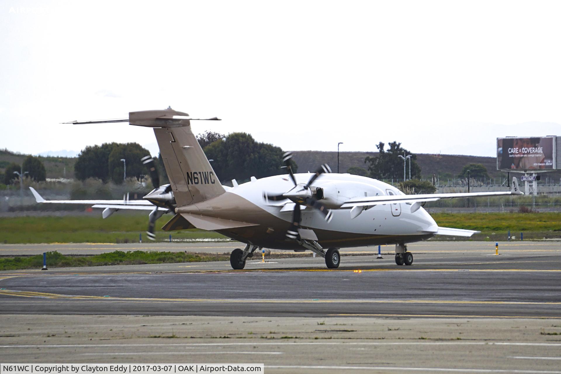 N61WC, 2016 Piaggio P-180 Avanti II EVO C/N 3001, North Field Oakland Airport.