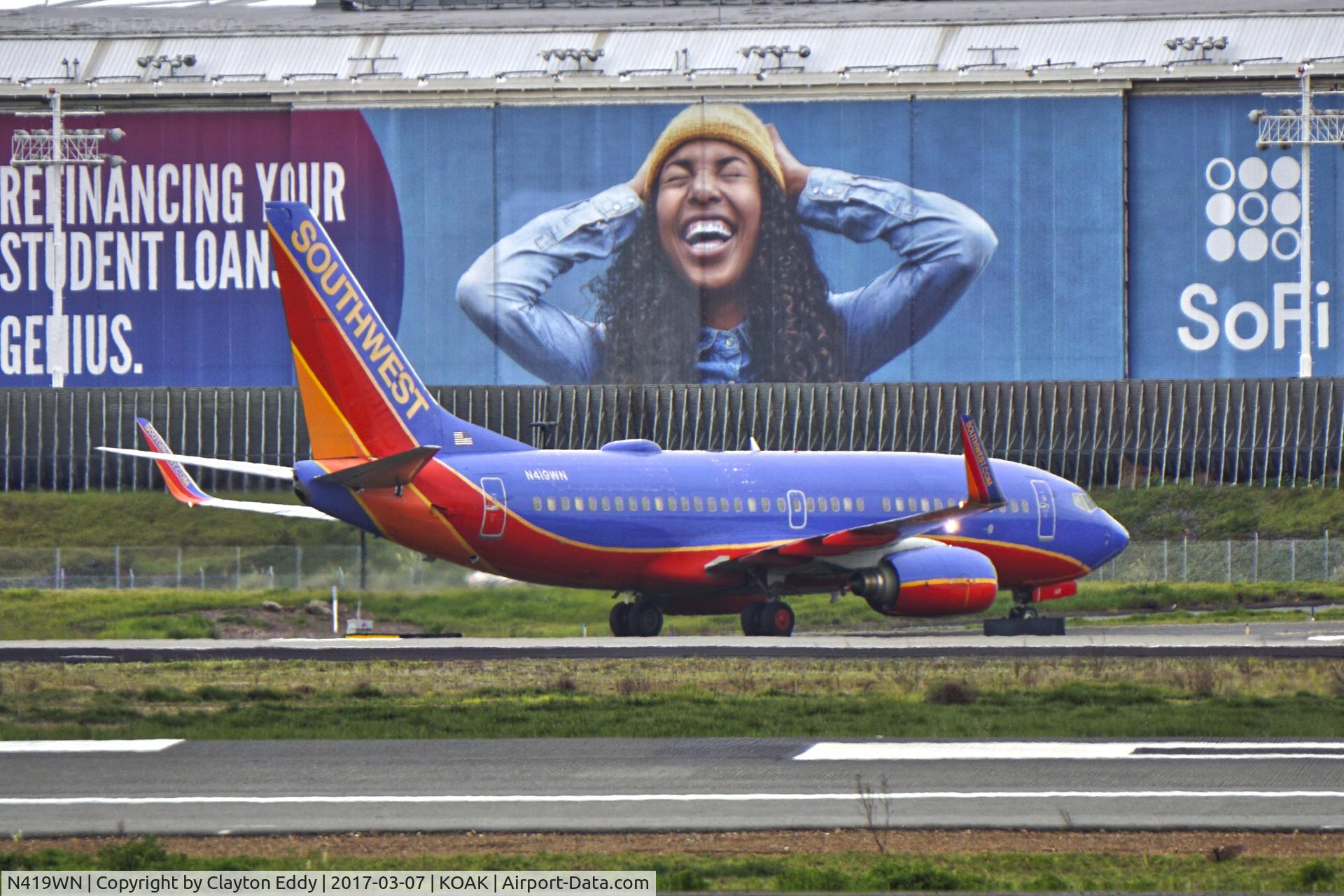 N419WN, 2001 Boeing 737-7H4 C/N 29824, North Field Oakland Airport