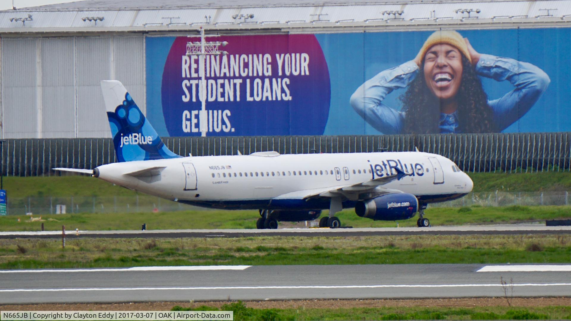 N665JB, 2007 Airbus A320-232 C/N 3348, North Field Oakland Airport.