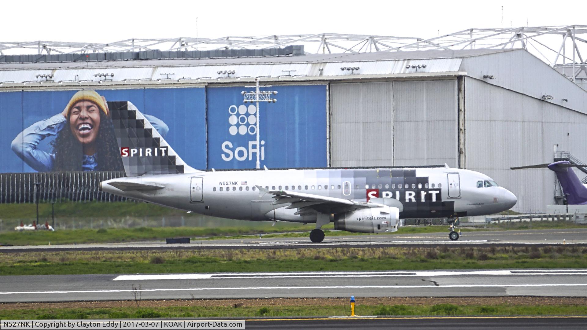 N527NK, 2007 Airbus A319-132 C/N 2978, North Field Oakland Airport.