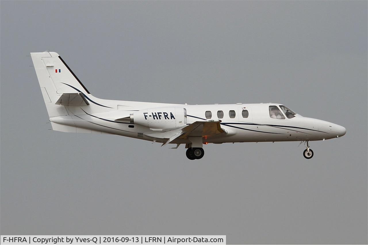 F-HFRA, 1978 Cessna 501 Citation I/SP C/N 501-0044, Cessna 501 Citation, On final rwy 10, Rennes St Jacques airport (LFRN-RNS)