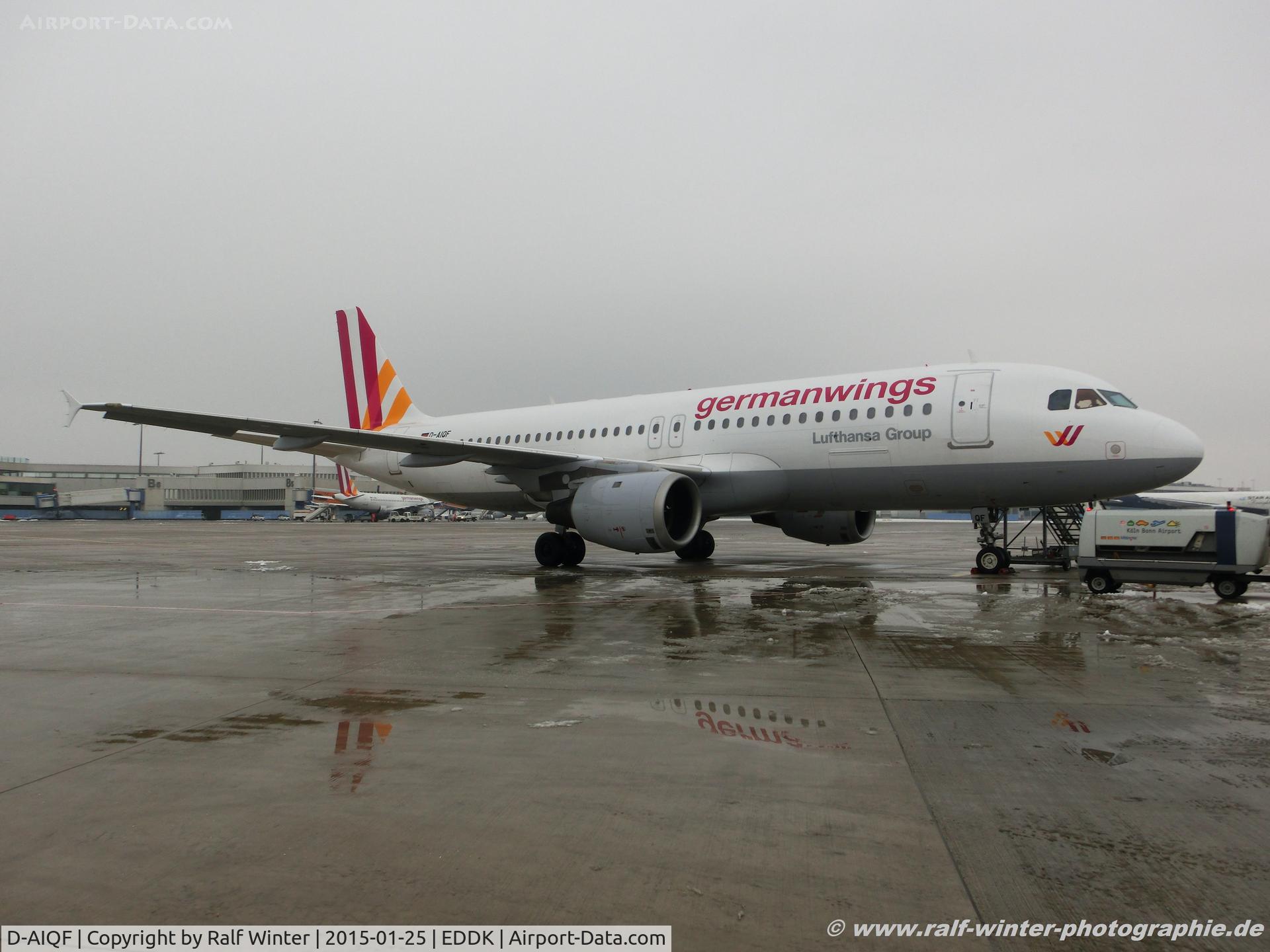 D-AIQF, 1991 Airbus A320-211 C/N 216, Airbus A320-211 - 4U GWI Germanwings ex Lufthansa 'Halle' - 216 - D-AIQF - 25.01.2015 - CGN