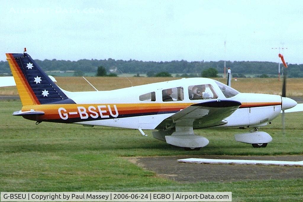 G-BSEU, 1977 Piper PA-28-181 Cherokee Archer II C/N 28-7890108, @Veteran's Air Day. EX:-N47689. Scan.