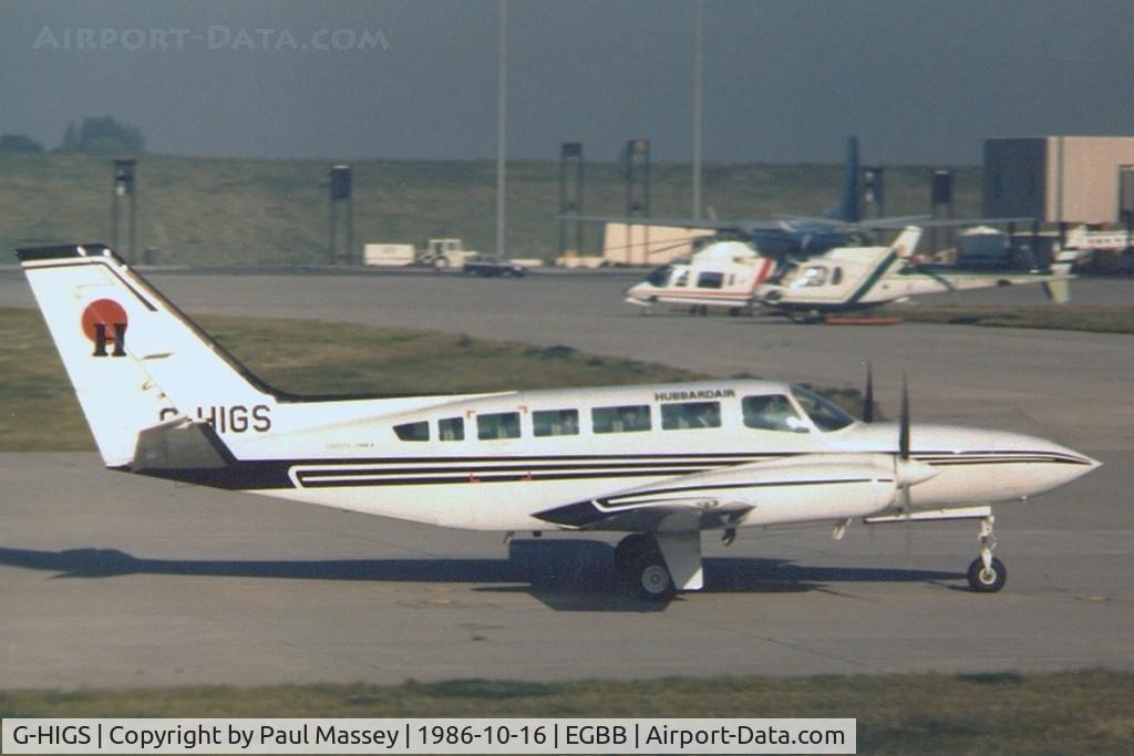 G-HIGS, 1977 Cessna 404 Titan C/N 404-0048, Operated by Hubbardair Ltd. EX:-D-ICIK,G-ODAS.To G-ZAPB in 1988. Scan.