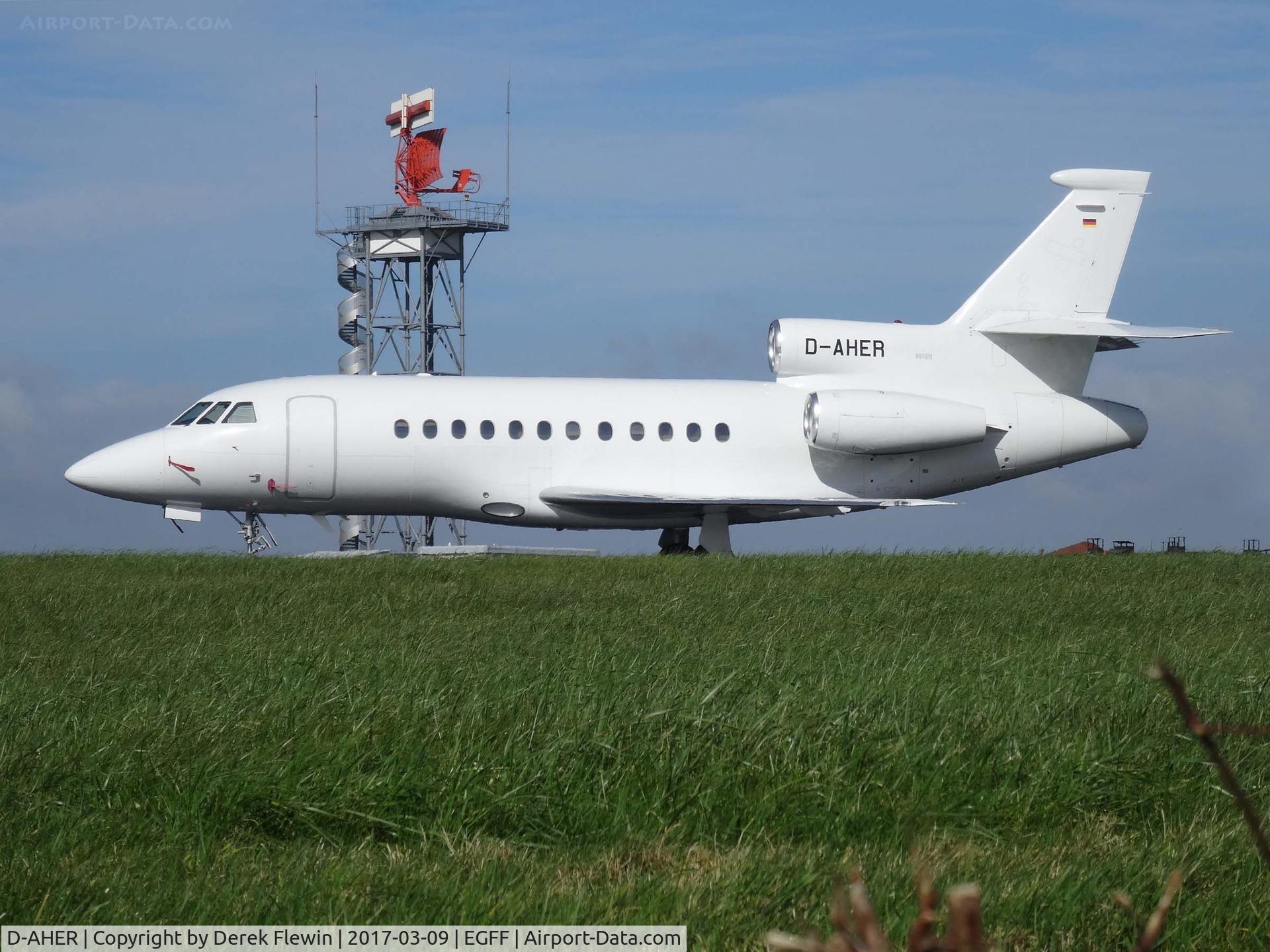 D-AHER, 2001 Dassault Falcon 900EX C/N 78, Falcon 900EX, Heron Aviation Basel Switzerland based, previously F-FFWR, G-DAEX, D-AGSI, F-GXHG, seen parked up.