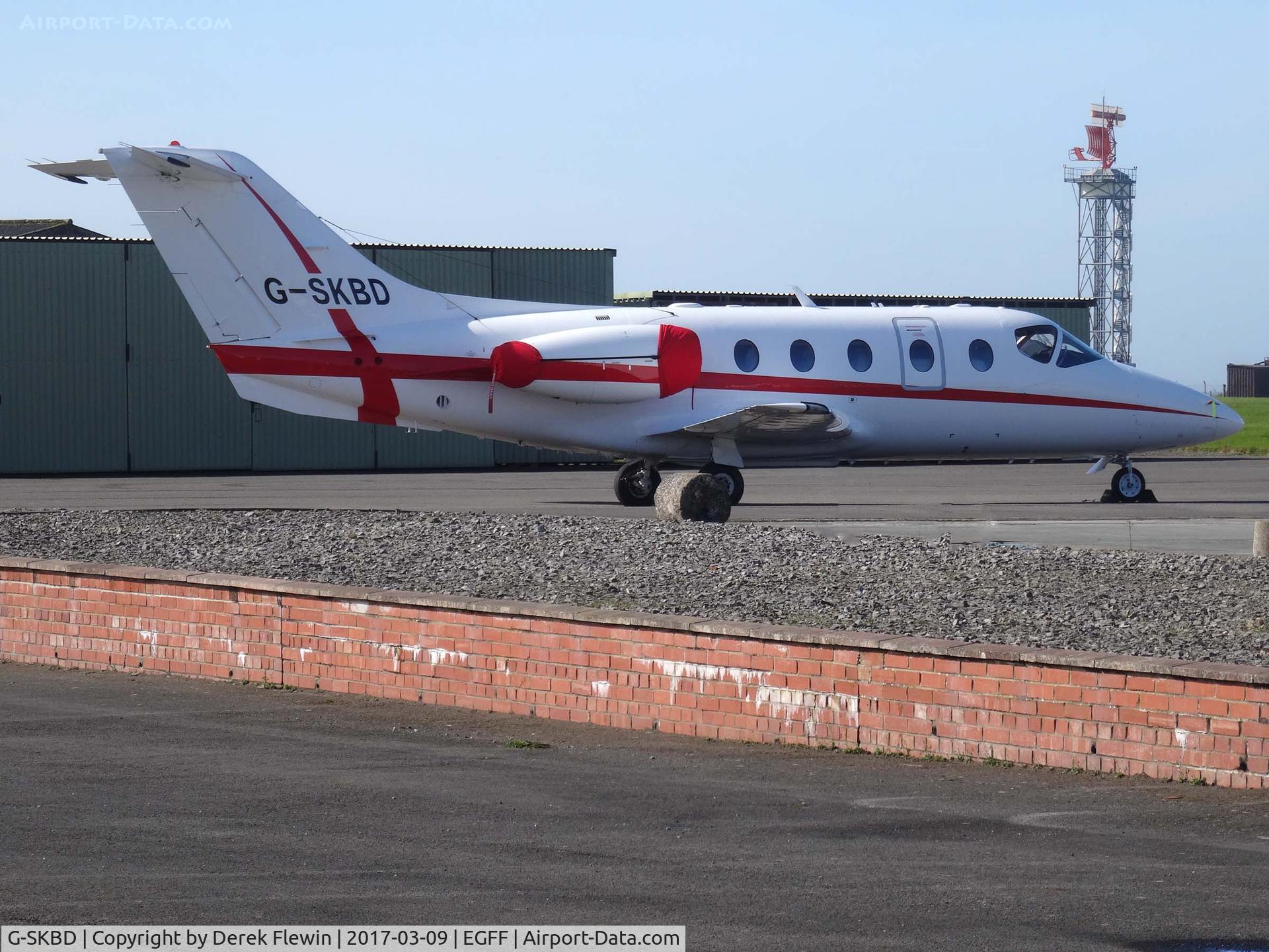 G-SKBD, 2004 Raytheon Beechjet 400A C/N RK-376, Beechjet 400A, Dragonfly Aviation Services Ltd Cardiff based, previously N476CW, N476LX, N426l, seen parked up.