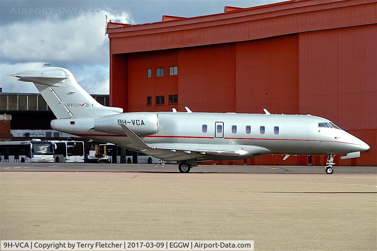 9H-VCA, 2014 Bombardier Challenger 350 (BD-100-1A10) C/N 20513, At Luton Airport