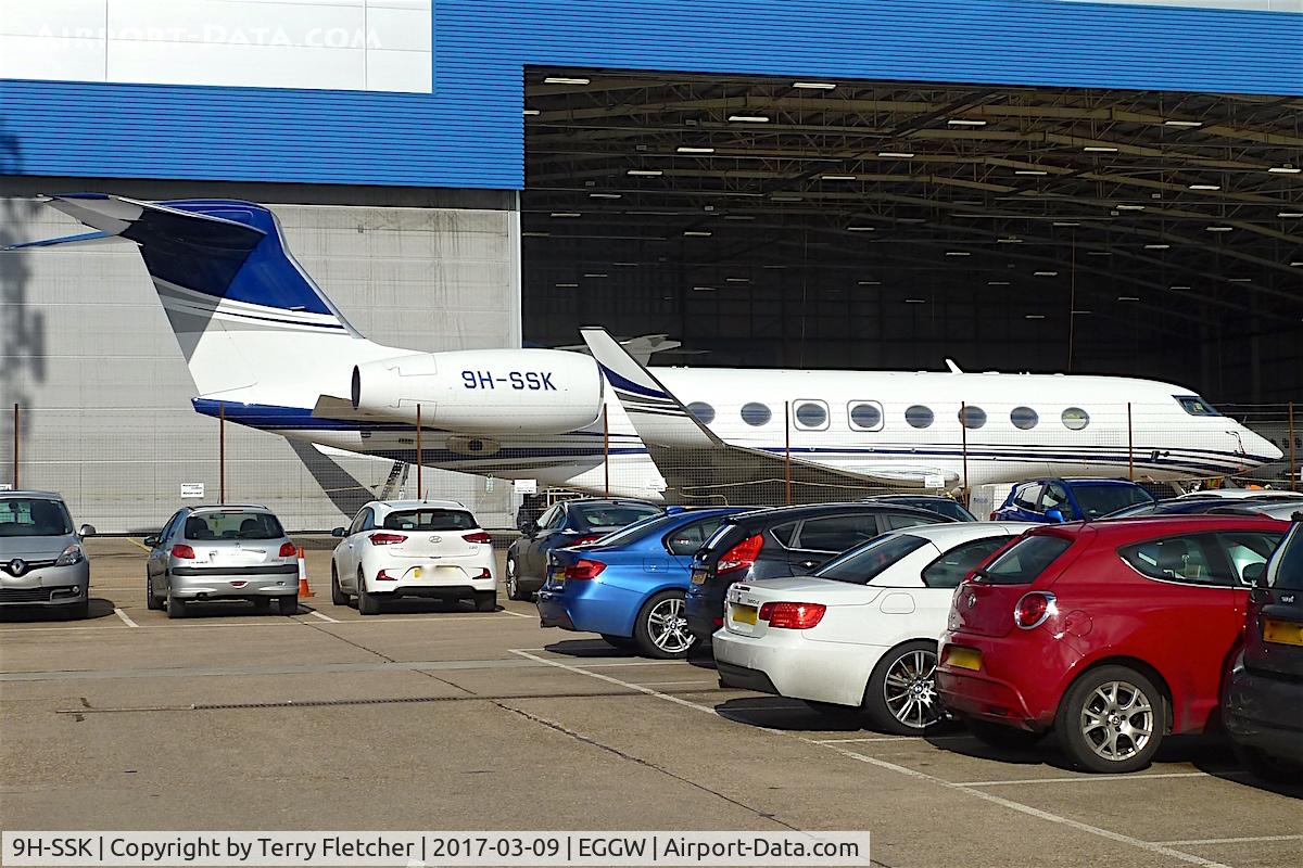 9H-SSK, 2015 Gulfstream Aerospace G650 (G-VI) C/N 6195, At Luton Airport