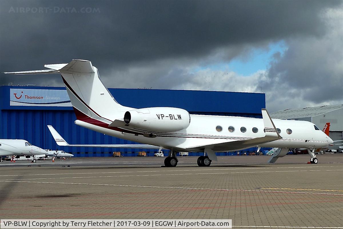 VP-BLW, 2006 Gulfstream Aerospace GV-SP (G550) C/N 5129, At Luton Airport