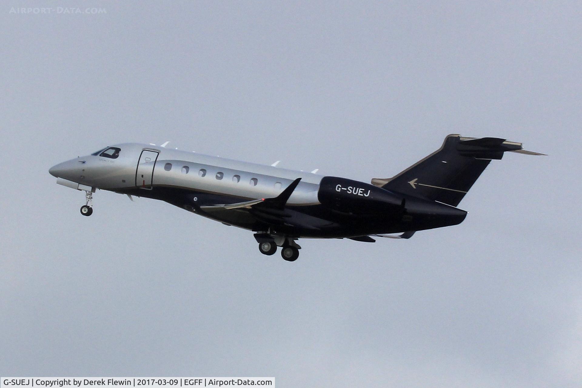 G-SUEJ, 2016 Embraer EMB-550 Legacy 500 C/N 55000042, Legacy 50, Saxonair Charter Ltd, london Stanstead based, call sign Saxonair 51J, previously PR-LJW, seen departing runway 30 en-route to Geneva.