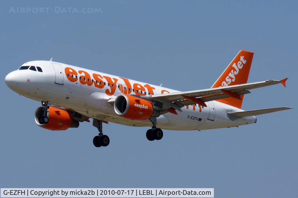 G-EZFH, 2009 Airbus A319-111 C/N 3854, Landing