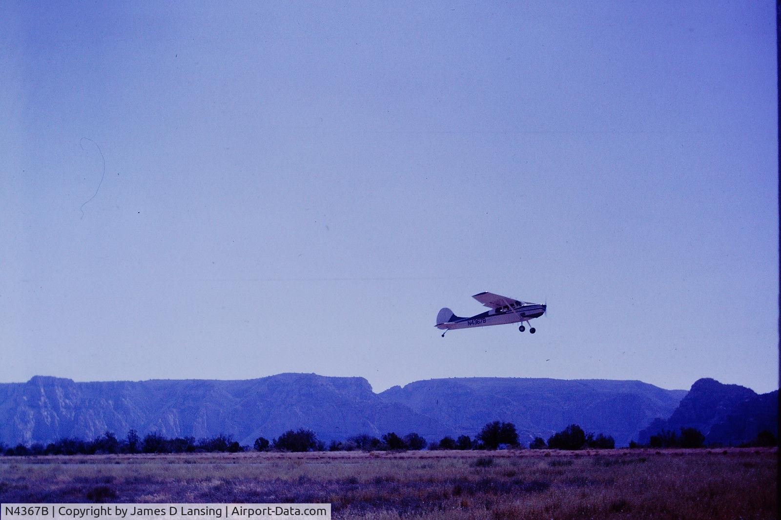 N4367B, Cessna 170B C/N 26711, Taking off on a beautiful day.
From an old slide.