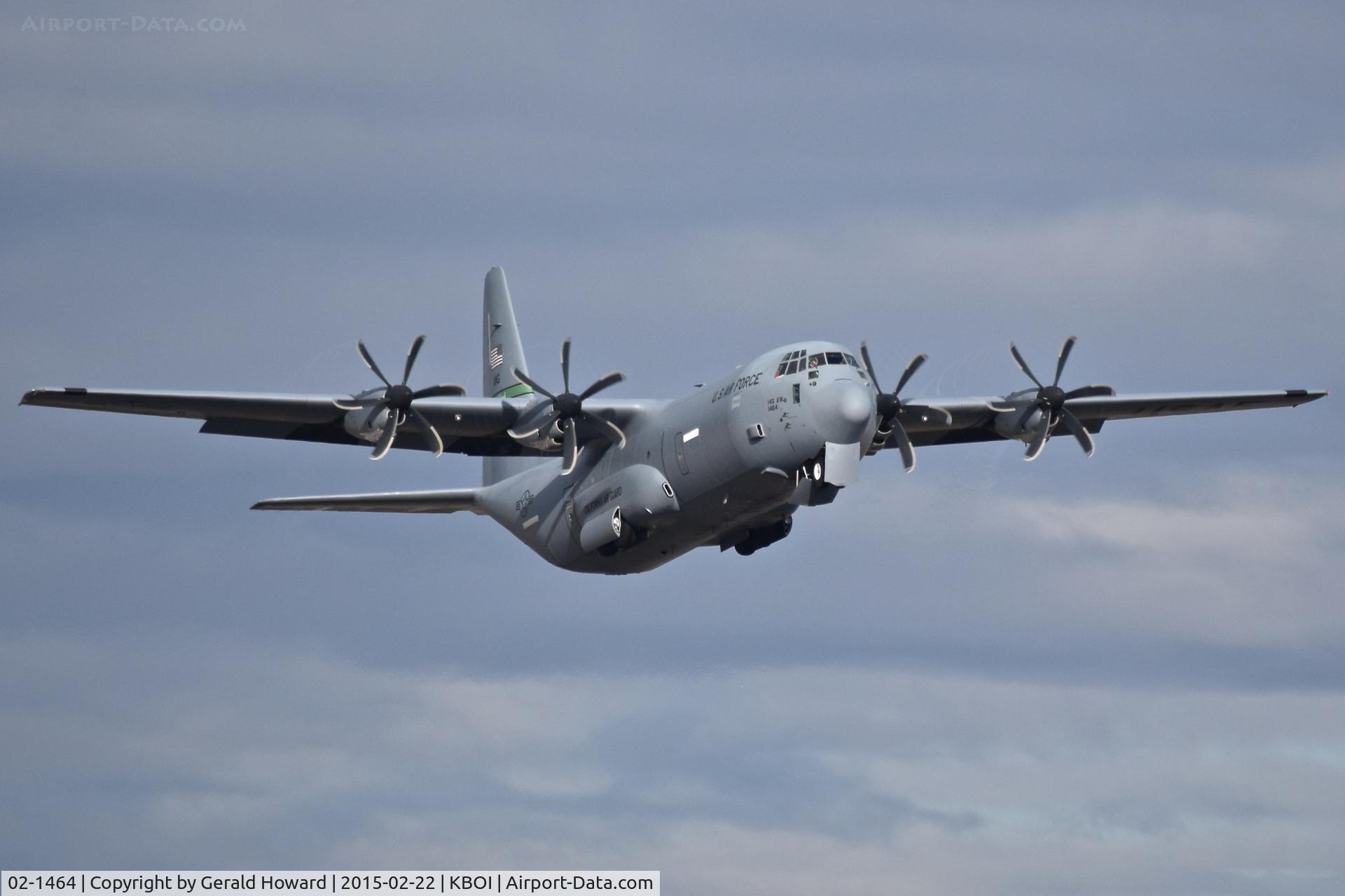 02-1464, 2003 Lockheed Martin C-130J-30 Super Hercules C/N 382-5552, Lifting off from RWY 10R.  146th Air Wing, CA ANG.
