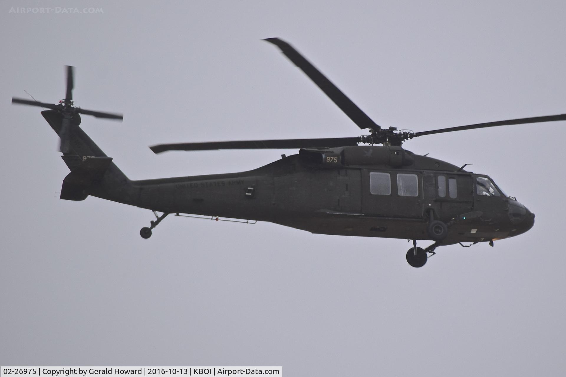 02-26975, 2002 Sikorsky UH-60L Black Hawk C/N 70-2777, 1-183rd AVN BN, Idaho Army National Guard flying over Bravo for landing.