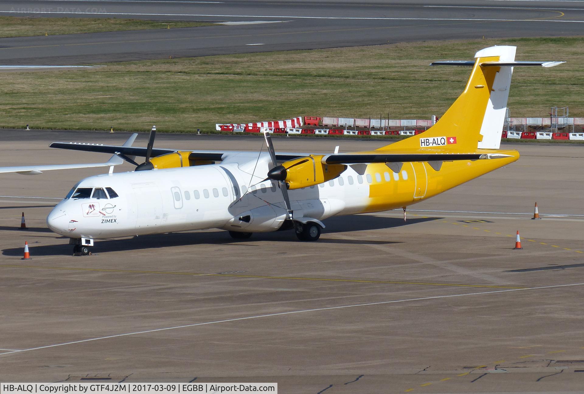 HB-ALQ, 1995 ATR 72-202(F) C/N 449, HB-ALQ at Birmingham 9.3.17