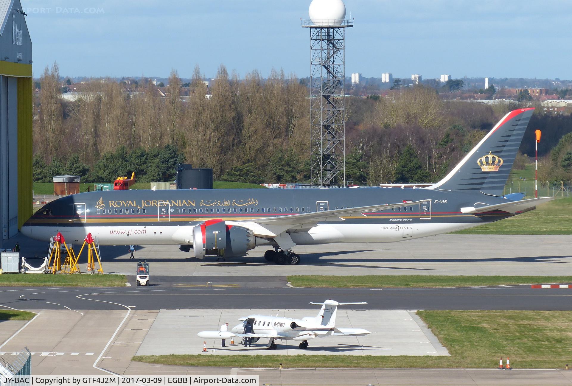 JY-BAC, 2014 Boeing 787-8 Dreamliner C/N 37164, JY-BAC at Birmingham 9.3.17