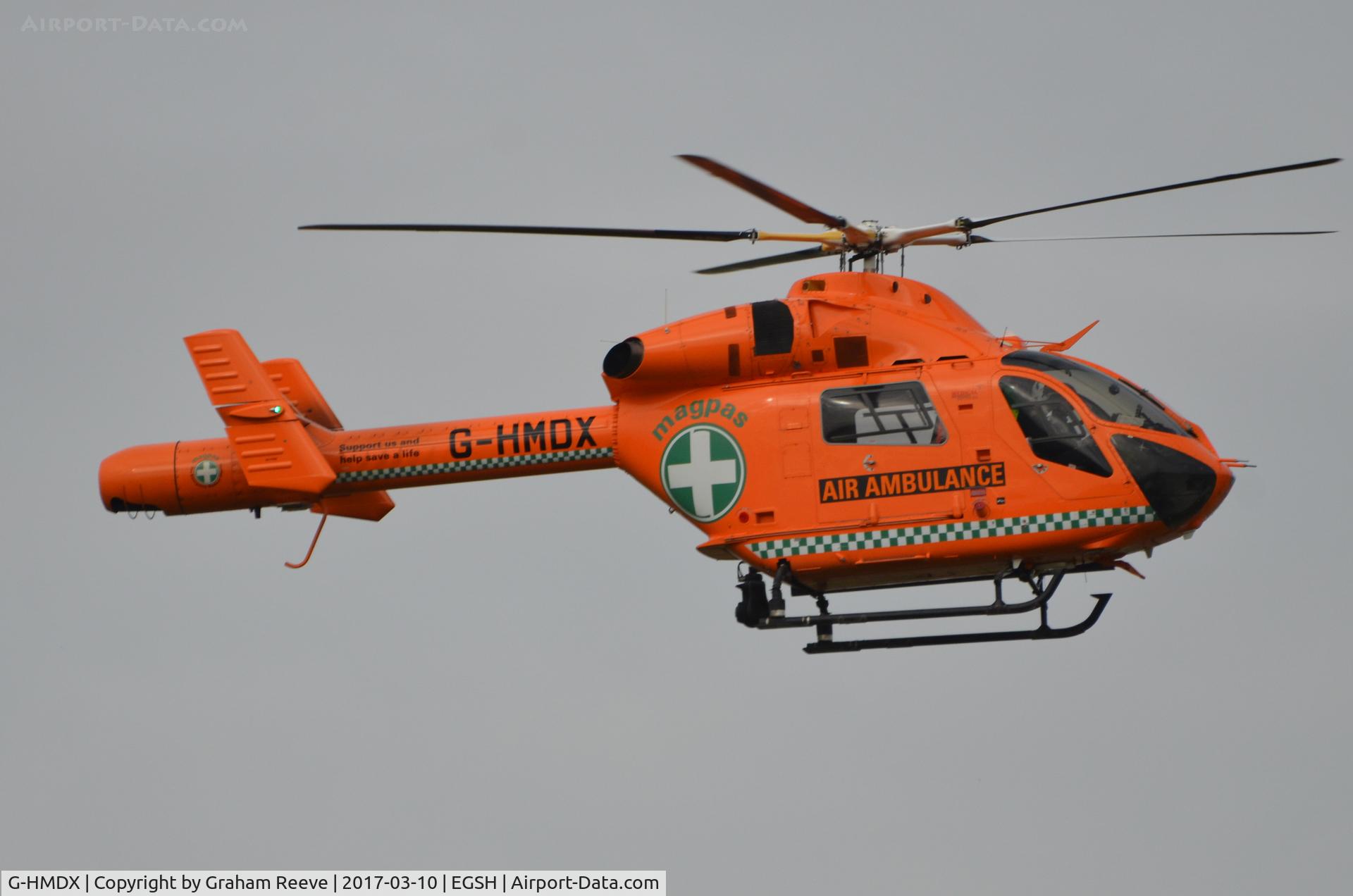 G-HMDX, 2007 MD Helicopters MD-900 Explorer C/N 900-00121, Landing at Norwich.