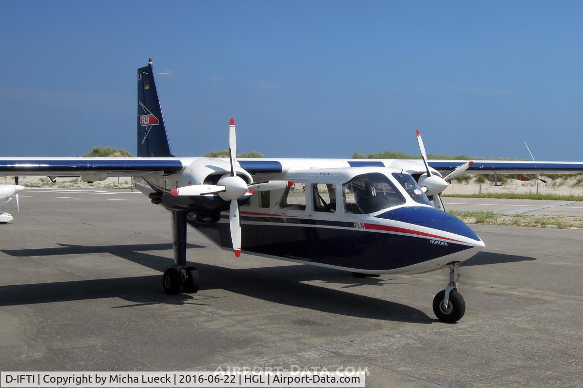 D-IFTI, 2001 Britten-Norman BN-2B-20 Islander C/N 2299, At Helgoland Düne