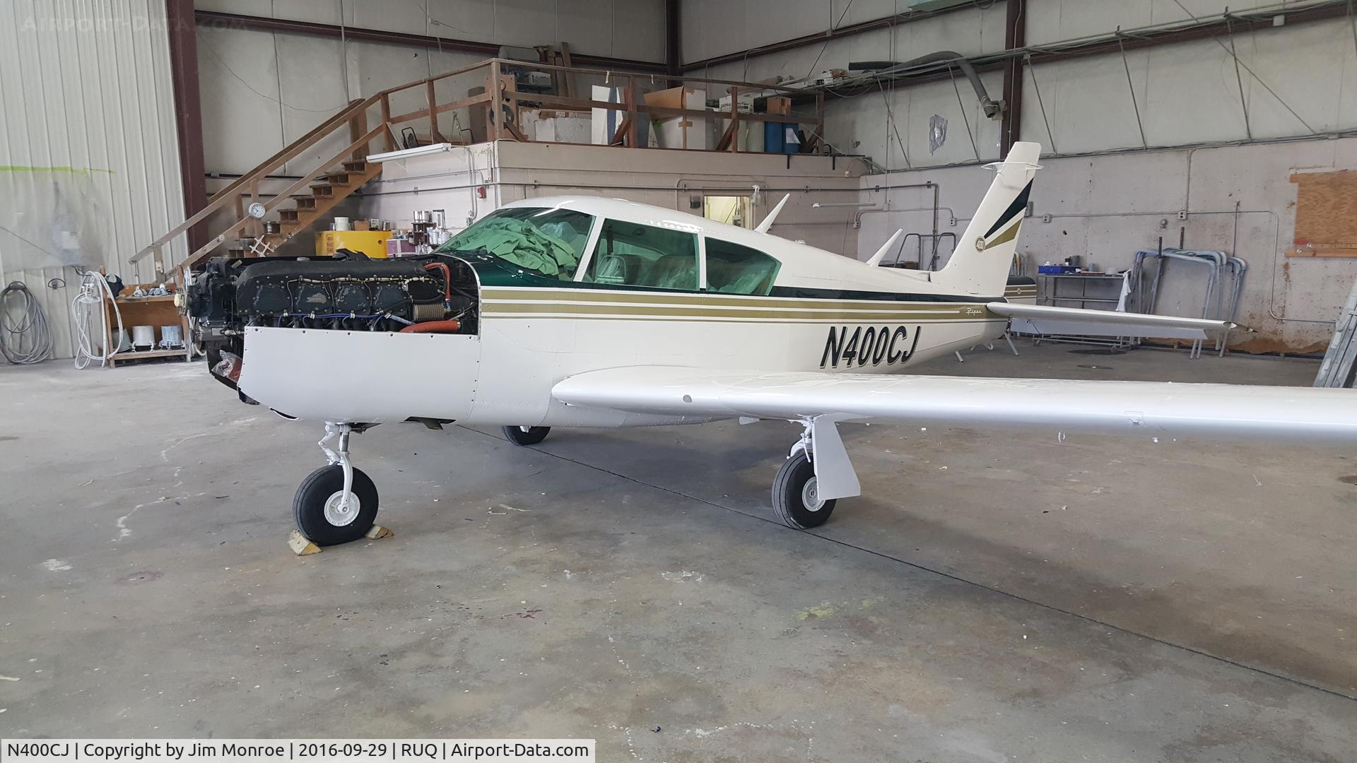 N400CJ, 1964 Piper PA-24-400 Comanche 400 C/N 26-5, In the paint shop at Salisbury, NC. That is a big engine.