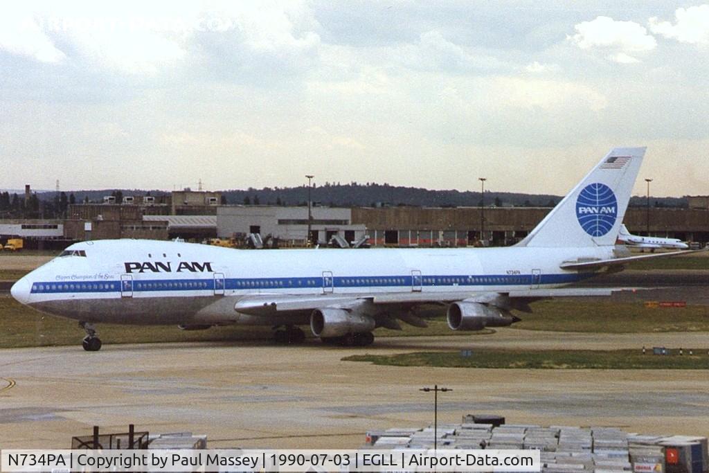 N734PA, 1969 Boeing 747-121 C/N 19641, Operated by Pan-Am. Scan.