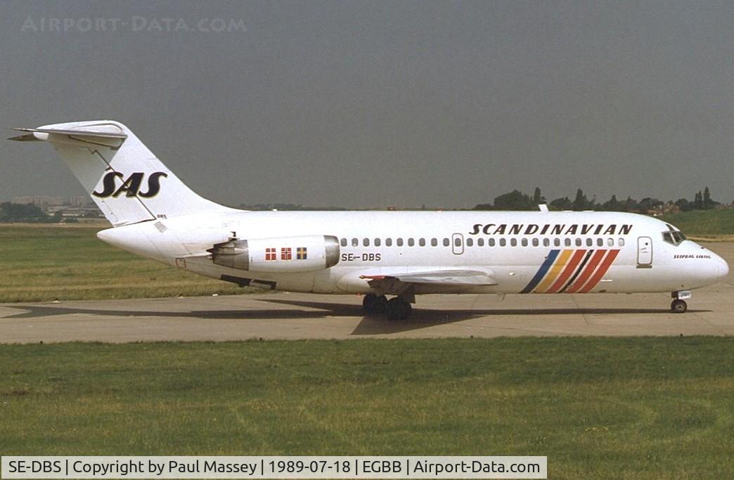 SE-DBS, 1968 Douglas DC-9-21 C/N 47303, Operated by S A S Scandinavia Airlines. Scan.