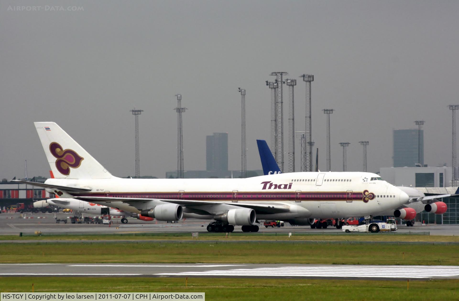 HS-TGY, 1998 Boeing 747-4D7 C/N 28705, Copenhagen 7.7.2011