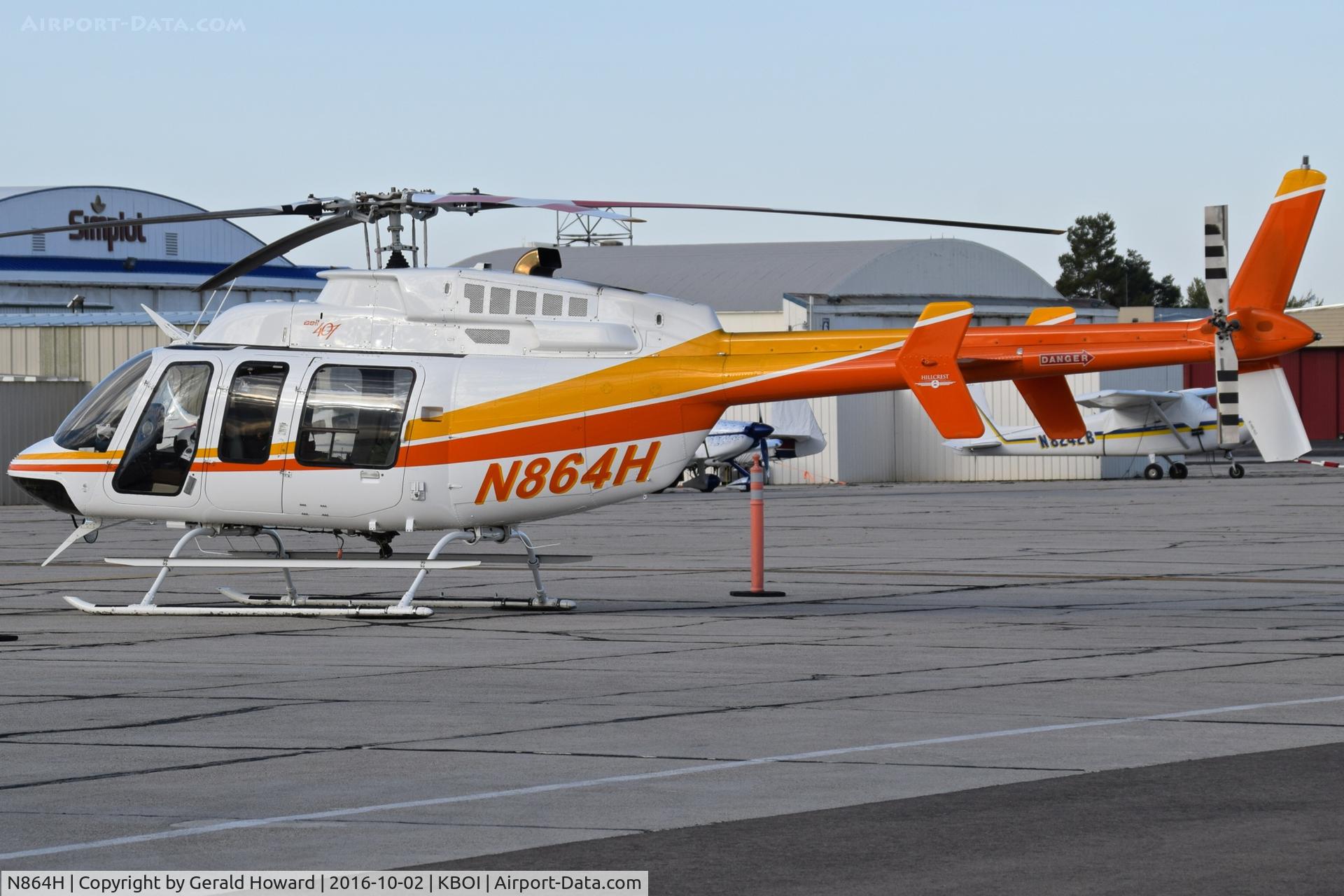 N864H, 1996 Bell 407 C/N 53017, Parked on south GA ramp.