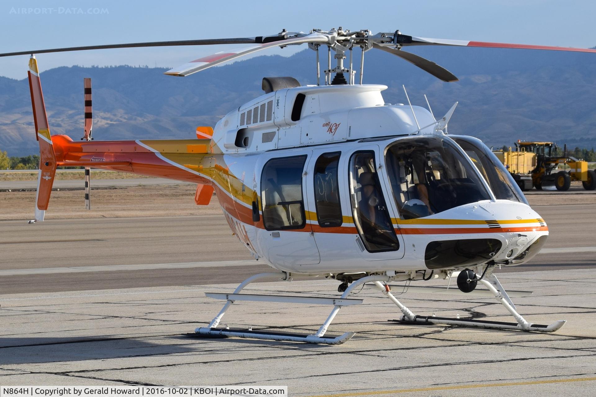 N864H, 1996 Bell 407 C/N 53017, parked on south GA ramp.