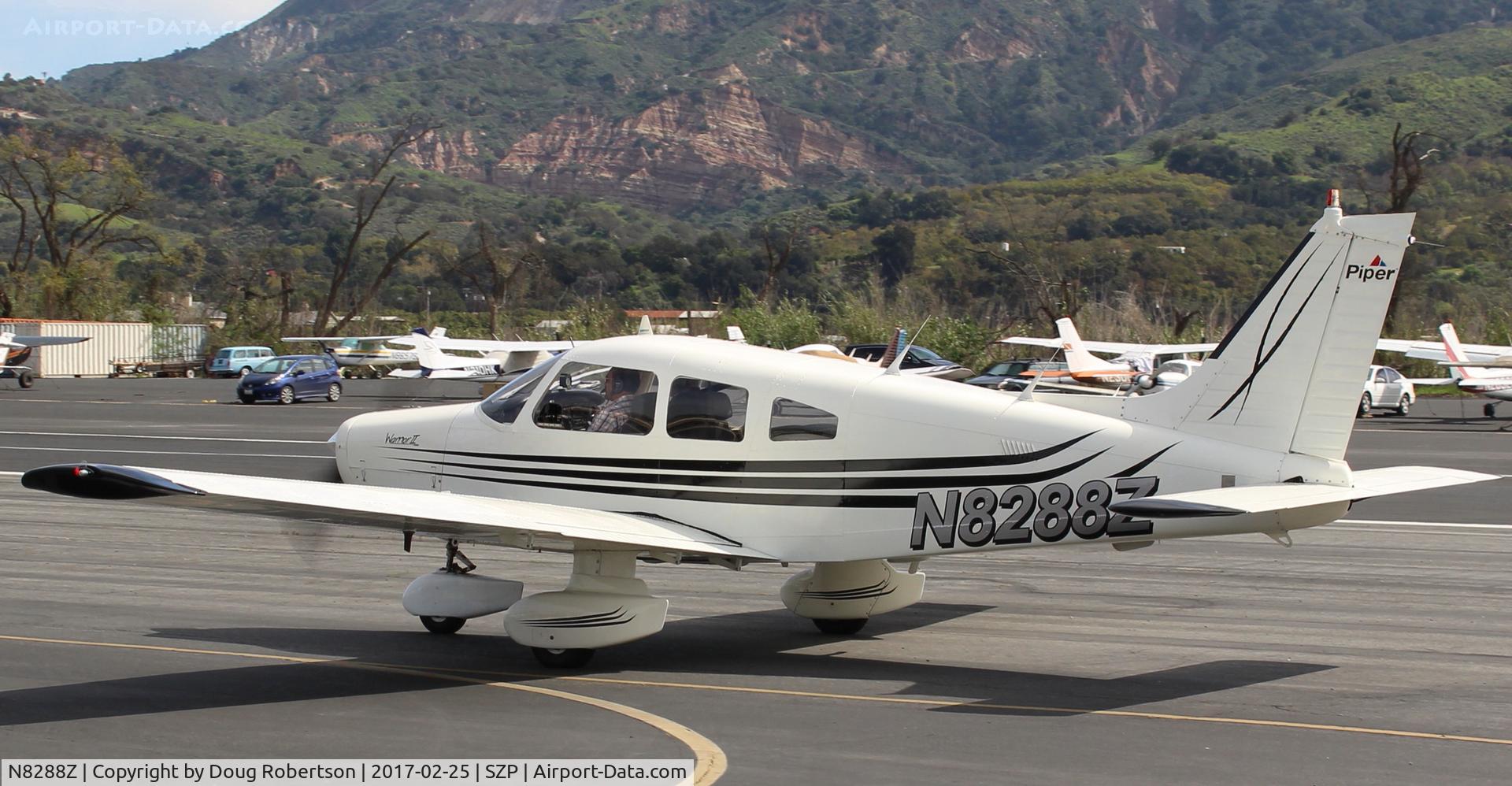 N8288Z, 1980 Piper PA-28-161 Warrior II C/N 28-8116071, 1980 Piper PA-28-161 WARRIOR II, Lycoming O-320-D3G 160 Hp, taxi to Rwy 22