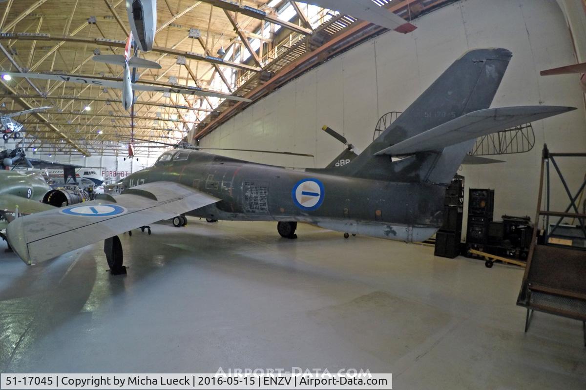 51-17045, 1951 Republic RF-84F Thunderflash C/N 355, At the Flyhistorisk Museum in Sola