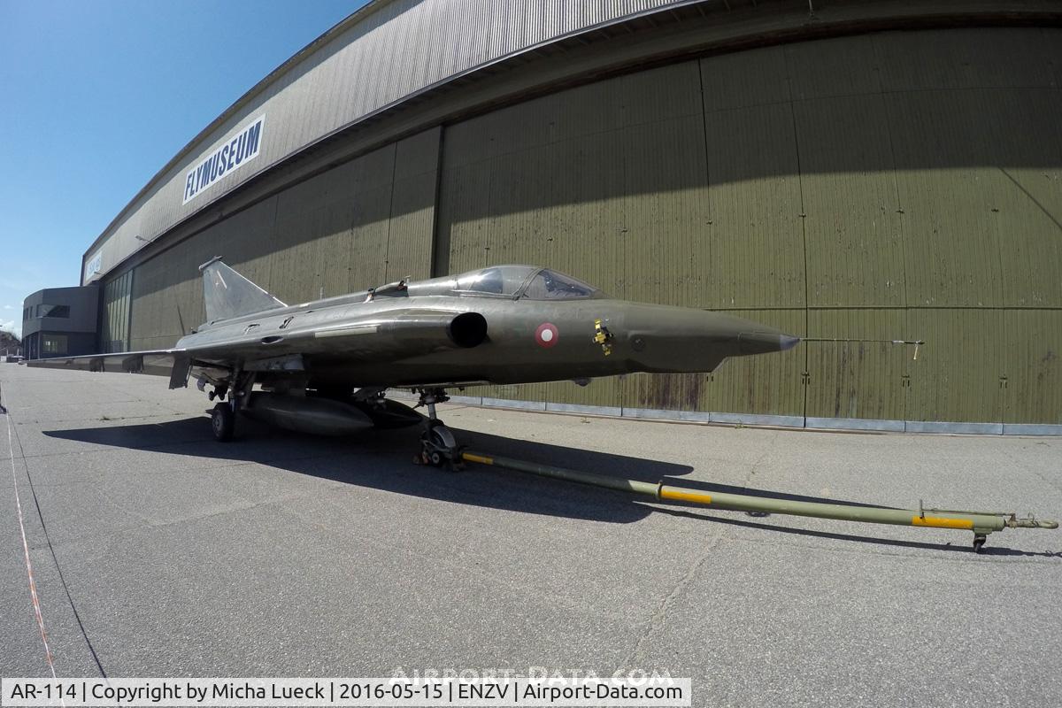 AR-114, 1971 Saab RF-35 Draken C/N 35-1114, At the Flyhistorisk Museum in Sola