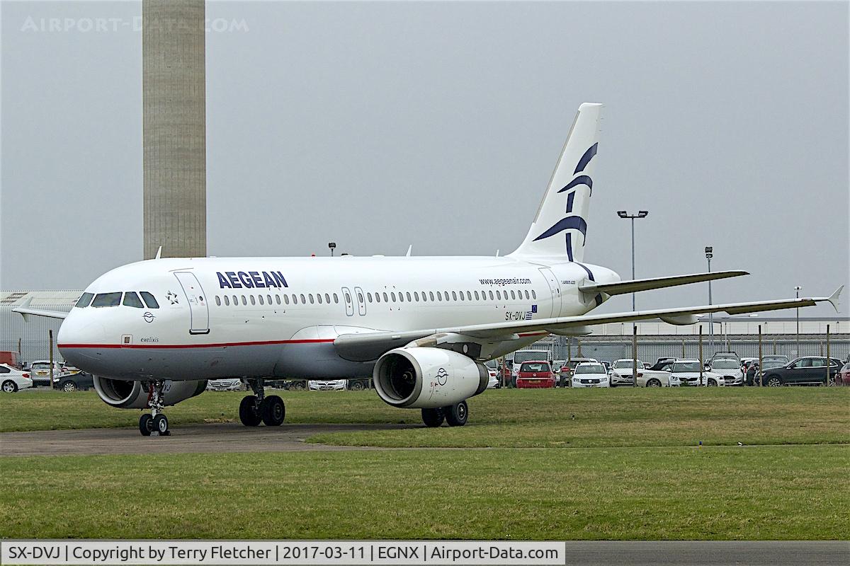 SX-DVJ, 2007 Airbus A320-232 C/N 3365, At East Midlands Airport
