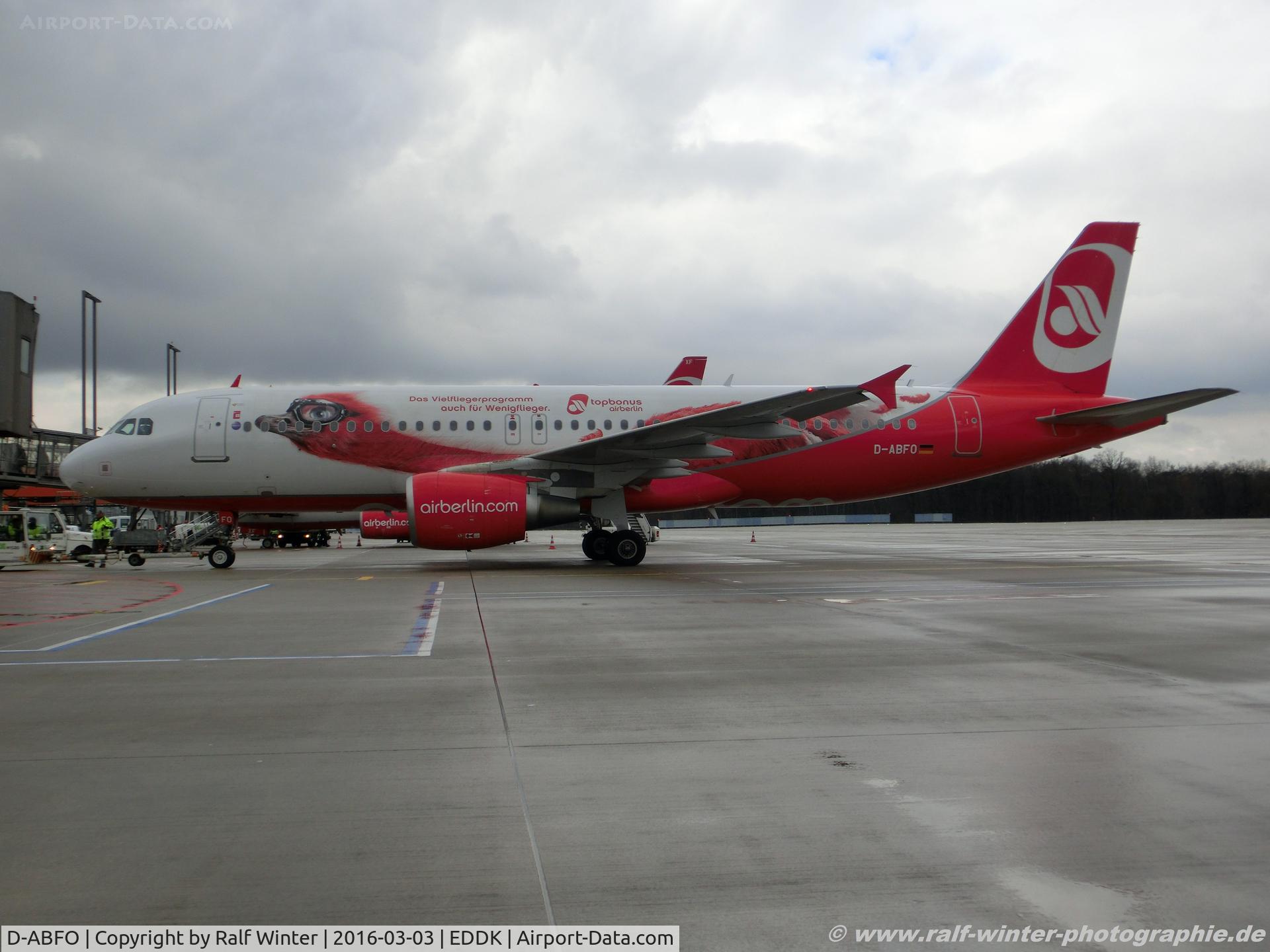 D-ABFO, 2010 Airbus A320-214 C/N 4564, Airbus A320-214 - AB BER Air Berlin 'Top-Bonus Vielflieger' - 4565 - D-ABFO - 03.03.2016 - CGN