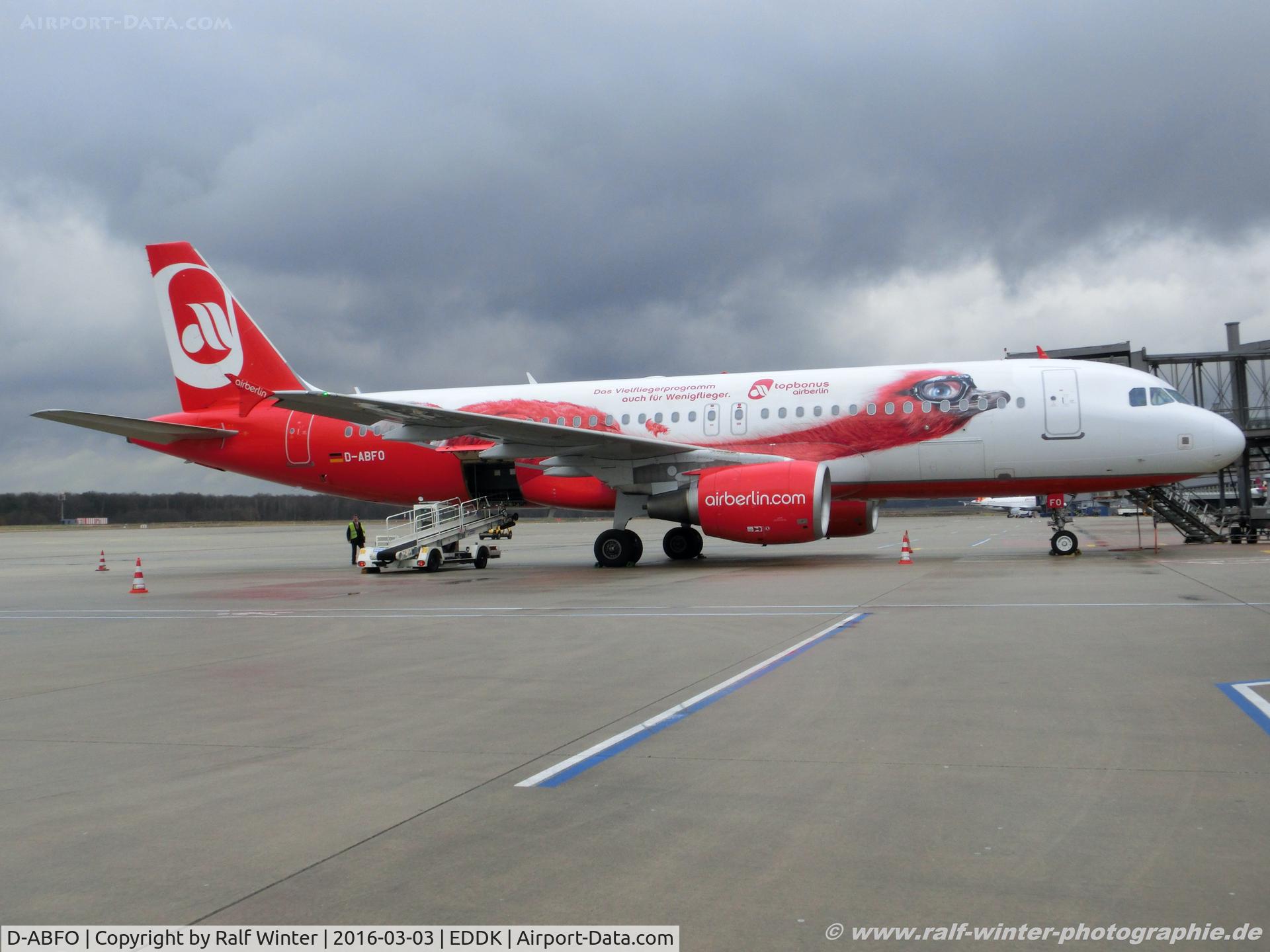D-ABFO, 2010 Airbus A320-214 C/N 4564, Airbus A320-214 - AB BER Air Berlin 'Top-Bonus Vielflieger' - 4565 - D-ABFO - 03.03.2016 - CGN