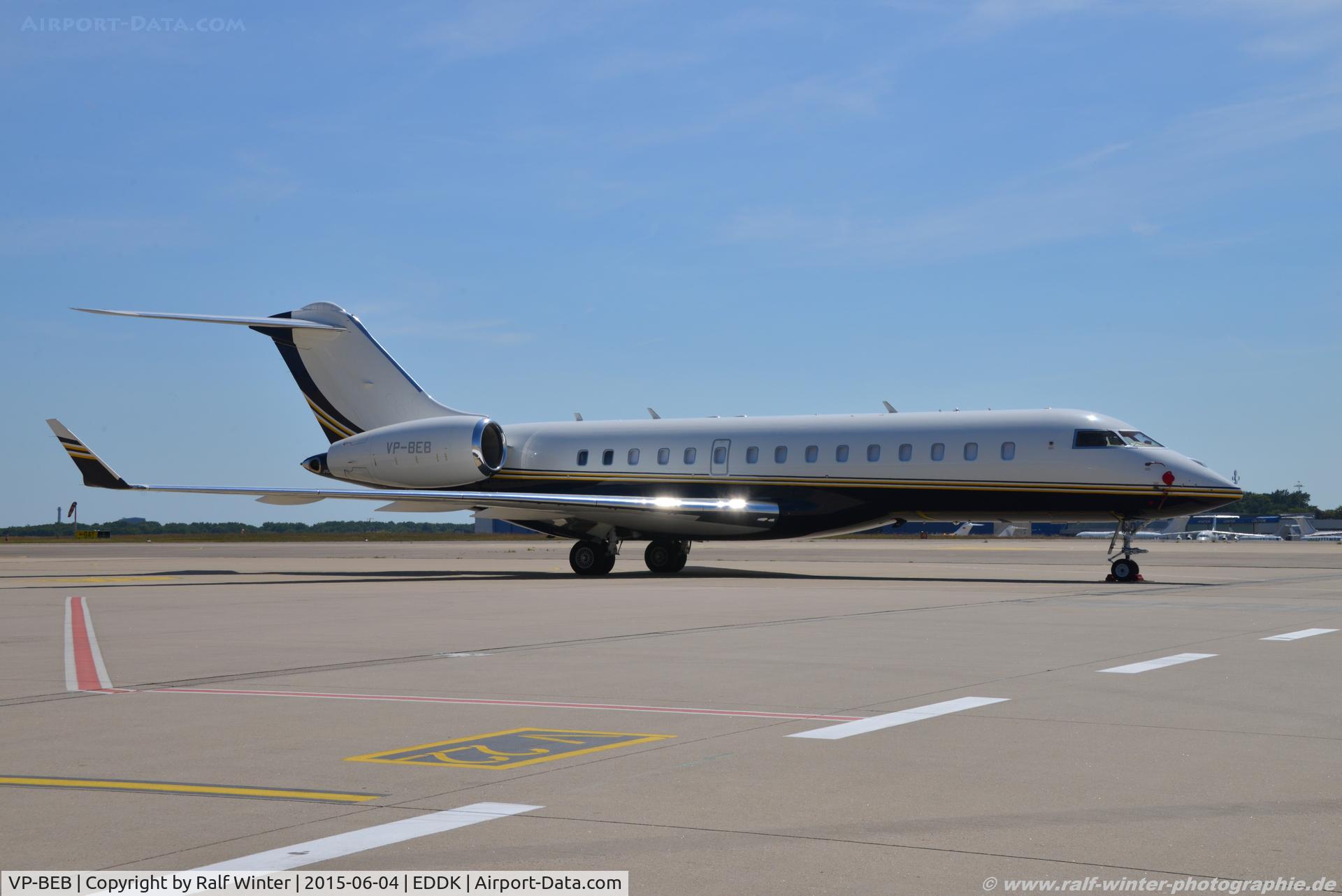 VP-BEB, 2009 Bombardier BD-700-1A10 Global Express XRS C/N 9369, Bombardier BD-700-1A10 Global Express - PP PJS Jet Aviation Business Jets - 9369 - VP-BEB - 04.06.2015 - CGN