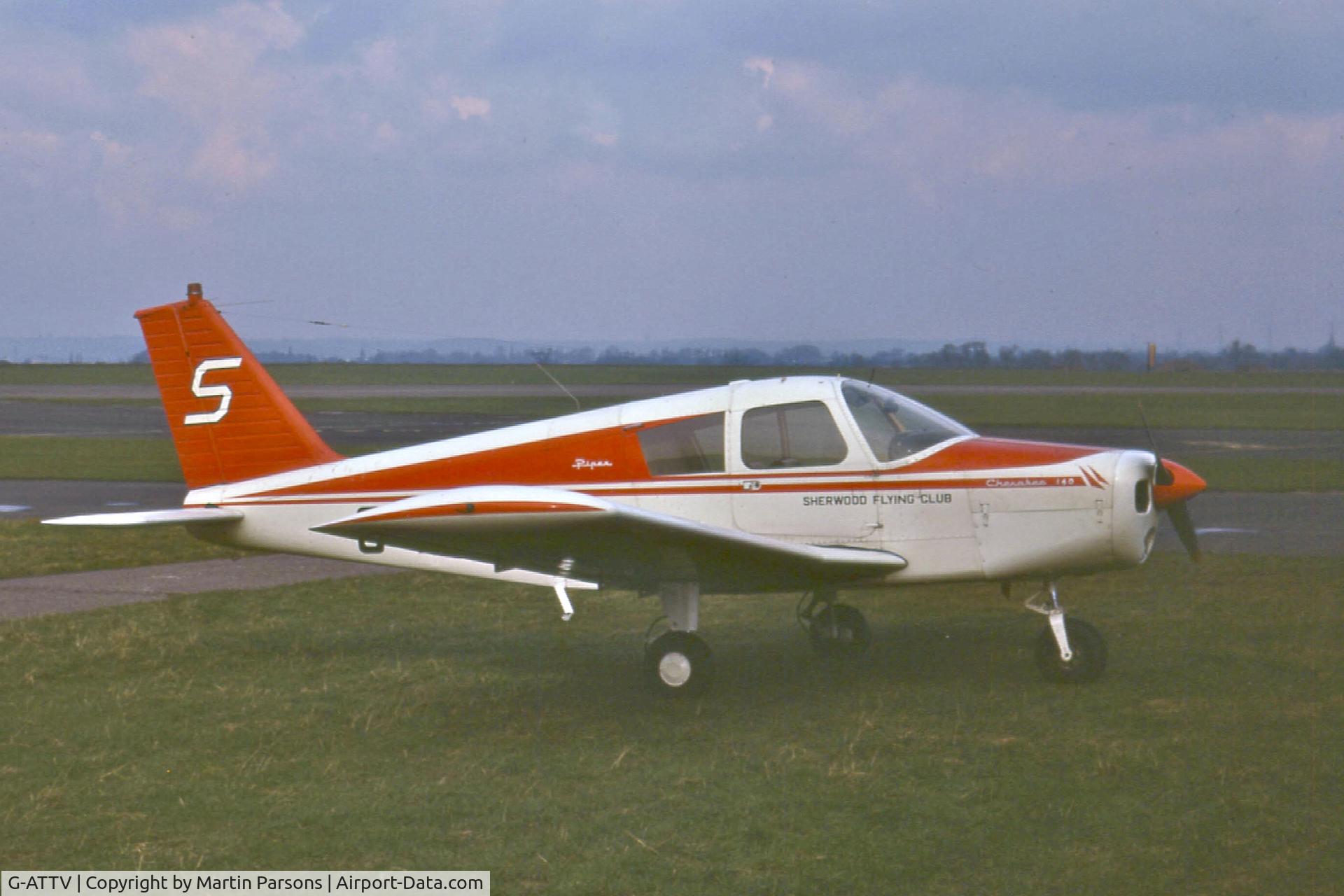 G-ATTV, 1966 Piper PA-28-140 Cherokee C/N 28-21991, The aircraft was owned by Sherwood Flying Club - The first aircraft in which I felt solo (age 17)