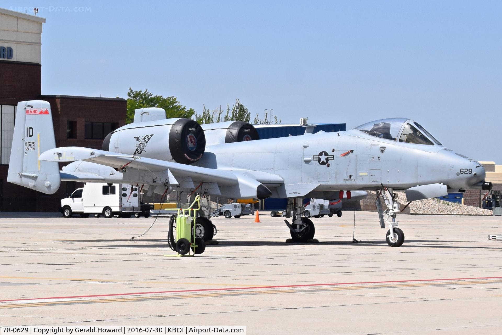 78-0629, 1978 Fairchild Republic A-10C Thunderbolt II C/N A10-0249, Parked on the Idaho ANG ramp. 190th fighter Sq., 124th Fighter Wing, Idaho ANG.