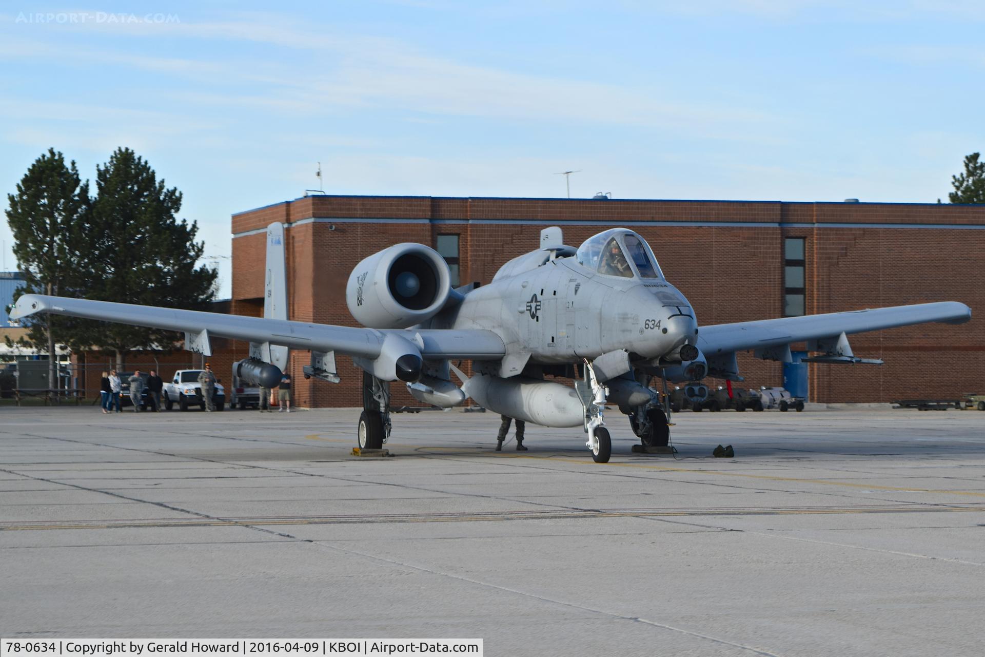 78-0634, 1978 Fairchild Republic A-10C Thunderbolt II C/N A10-0254, Parked on Idaho ANG ramp just prior departure for 6 month tour in Middle east.  190th fighter Sq., 124th Fighter Wing, Idaho ANG.