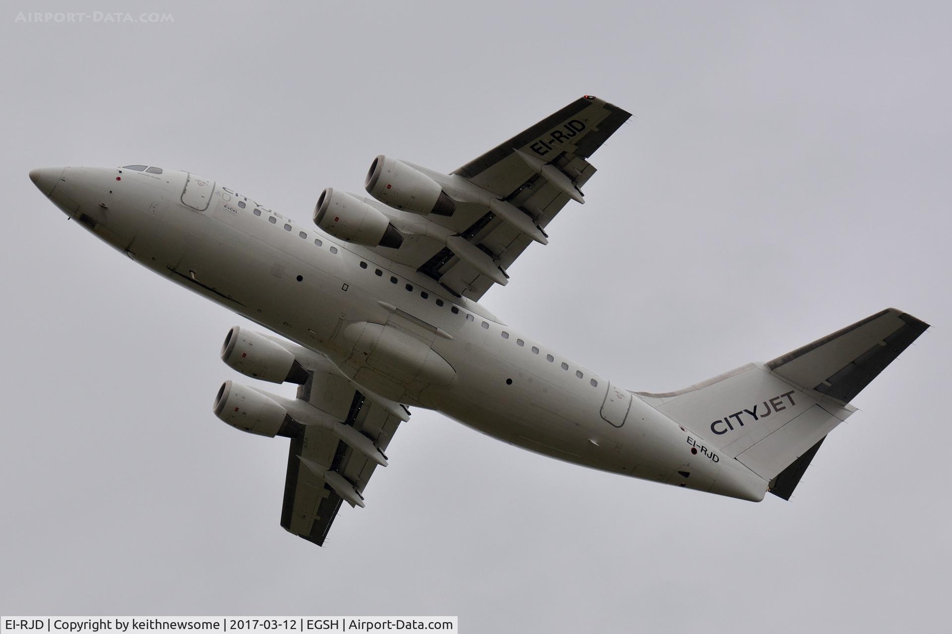 EI-RJD, 1998 BAE Systems Avro 146-RJ85 C/N E.2334, Leaving following maintenance.