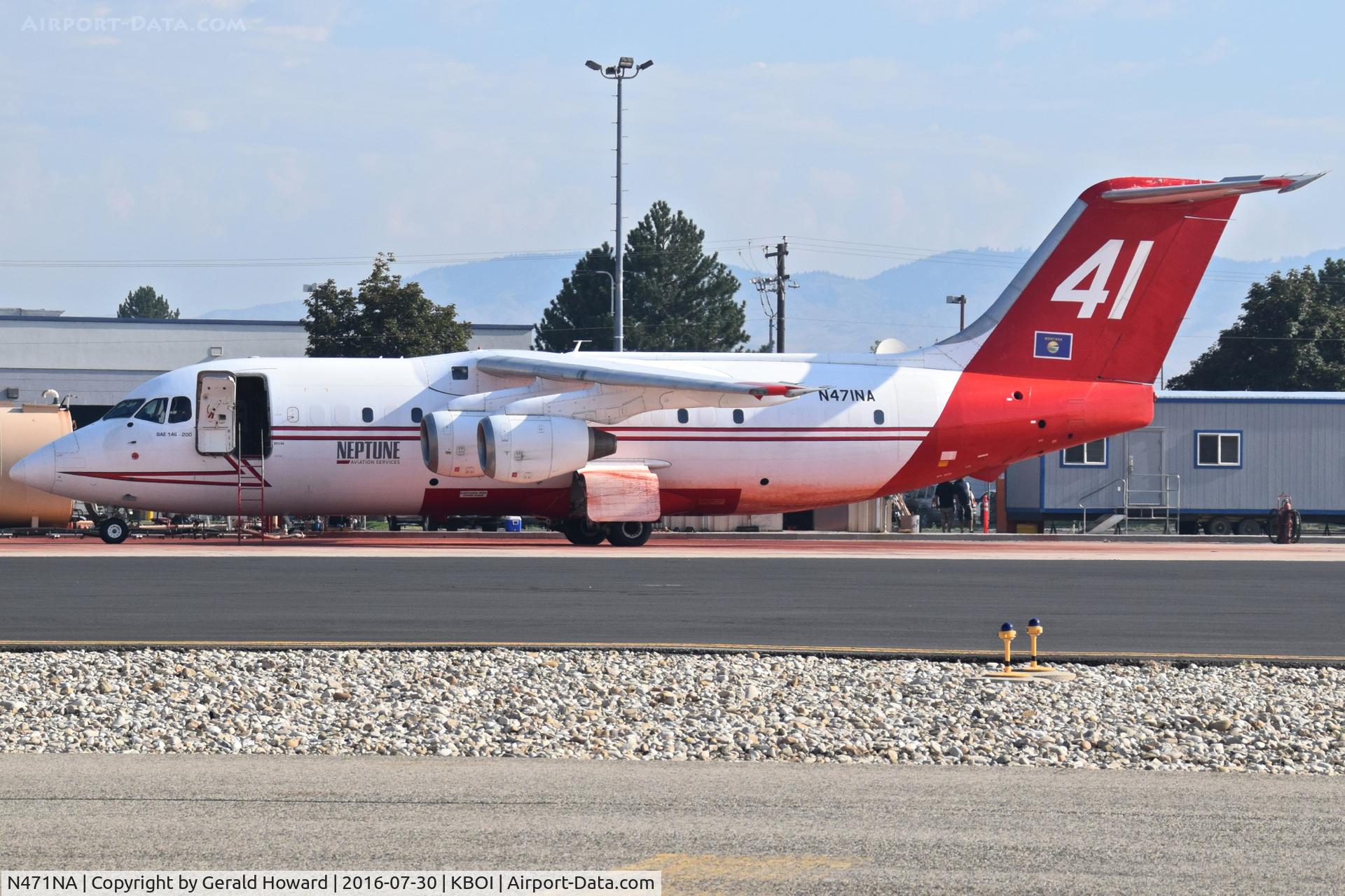 N471NA, 1989 British Aerospace BAe.146-200 C/N E2136, Tanker 41 parked on NIFC ramp.