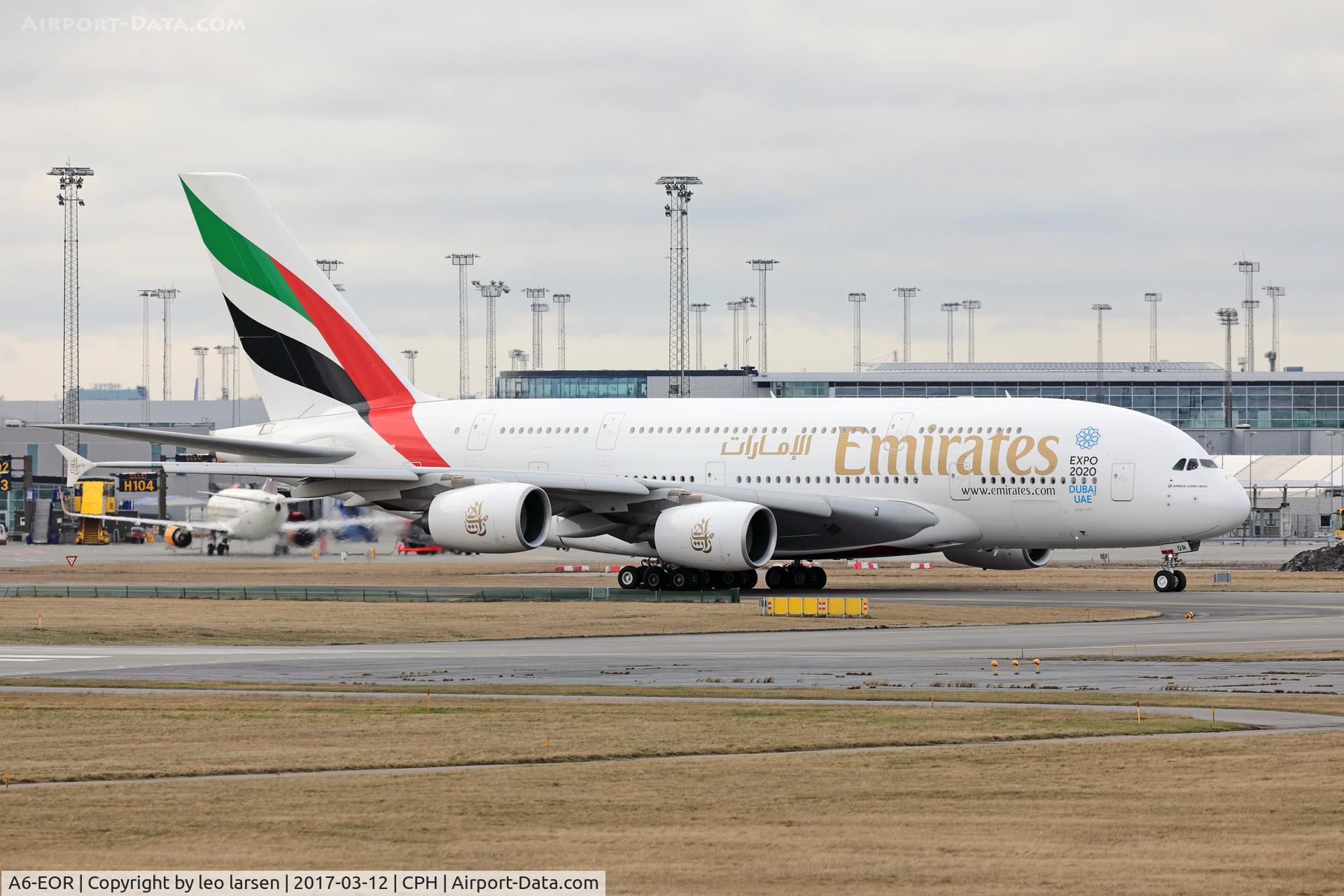 A6-EOR, 2015 Airbus A380-861 C/N 202, Copenhagen 12.3.2017