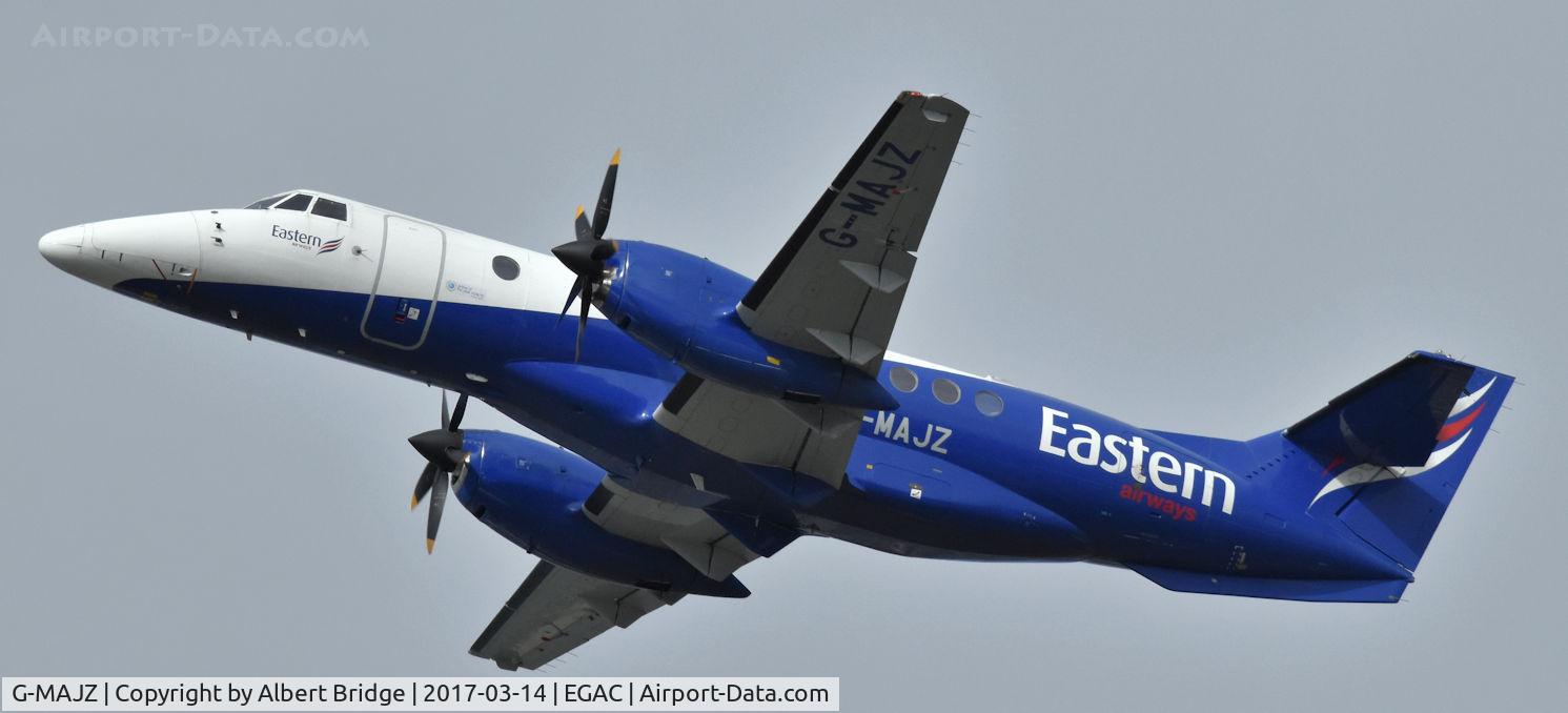G-MAJZ, 1997 British Aerospace Jetstream 41 C/N 41100, G-MAJZ departing Belfast City.  First Eastern Airways flight to the Isle of Man.