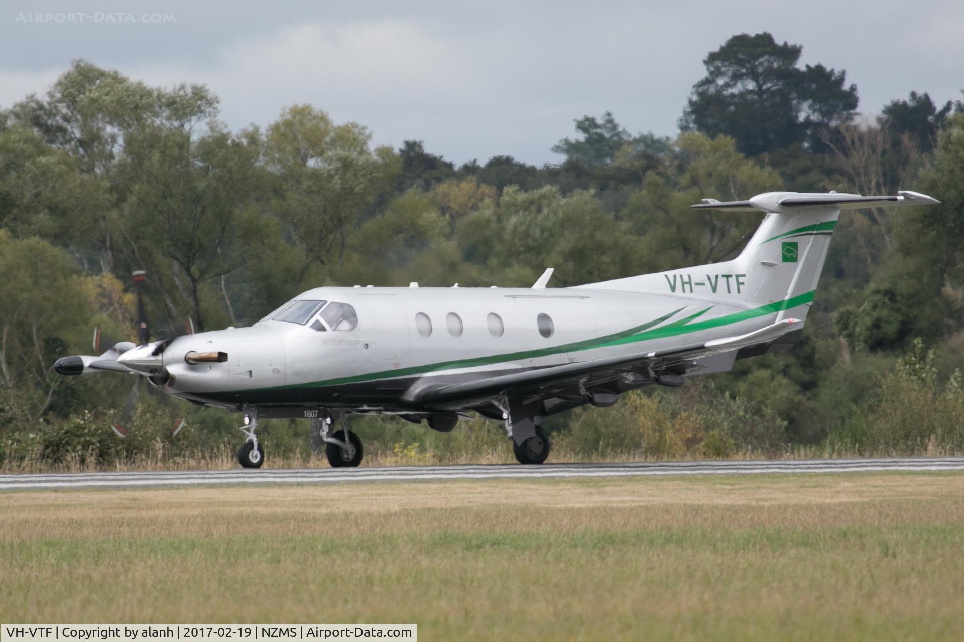 VH-VTF, 2016 Pilatus PC-12/47E C/N 1607, Lined up for departure, after the washed-out Wings Over Wairarapa 2017 show