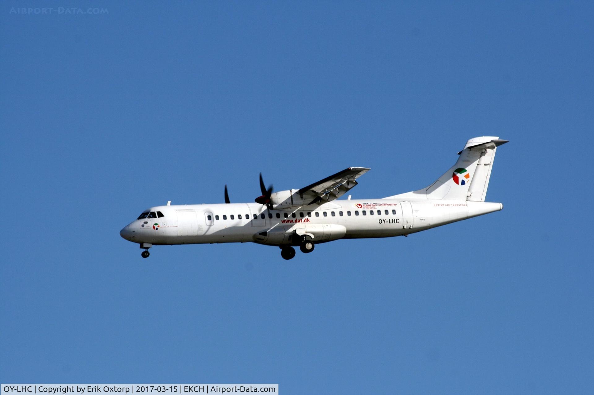 OY-LHC, 1994 ATR 72-212 C/N 405, OY-LHC landing rw 30. Now with: Triathlon European Championship titles.