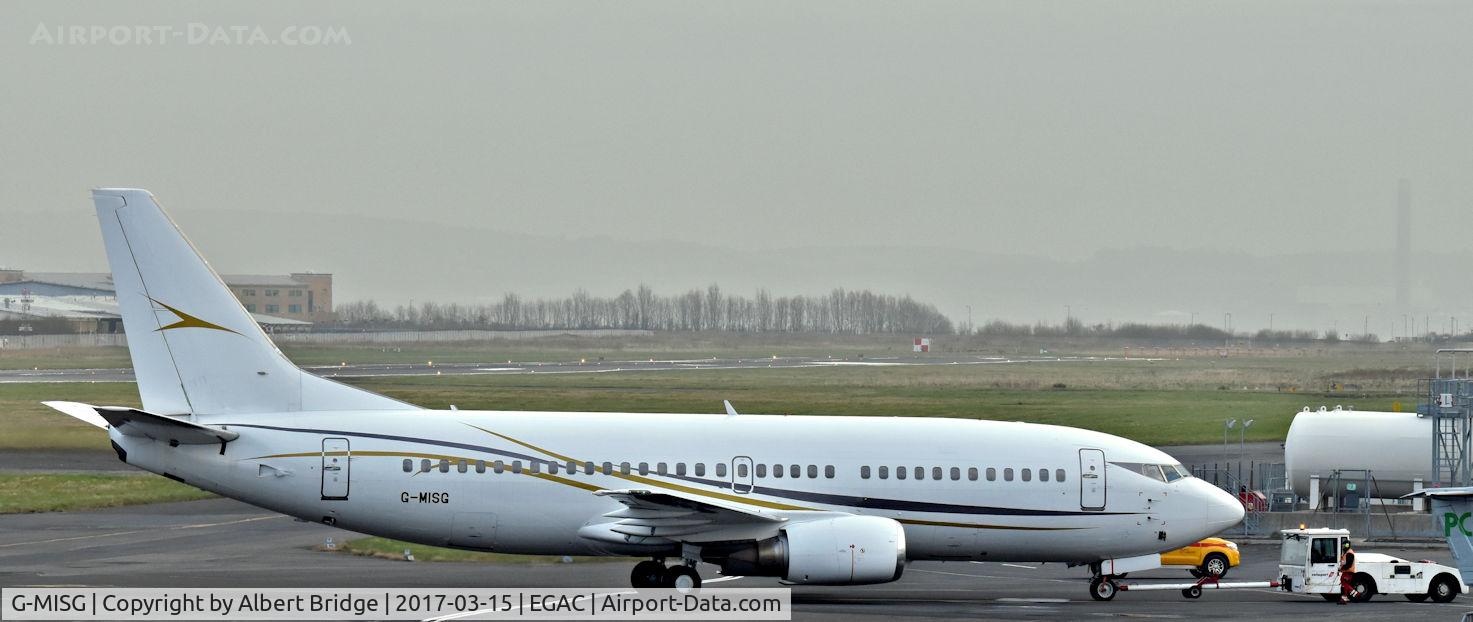 G-MISG, 1995 Boeing 737-3L9 C/N 27833, Belfast City.  G-MISG Geneva motor show charter.