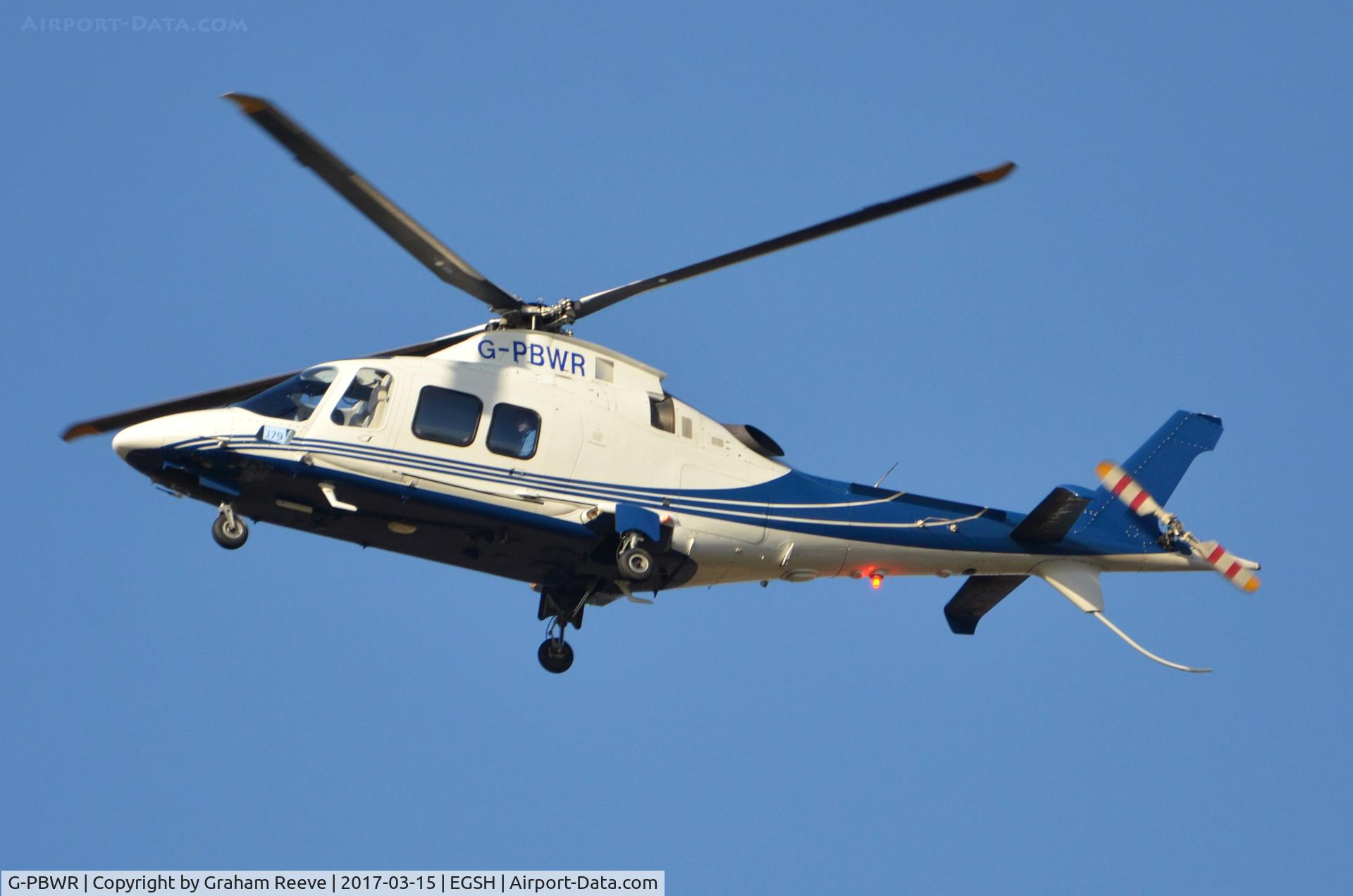G-PBWR, 2007 Agusta A-109S Grand C/N 22050, On approach to Norwich.